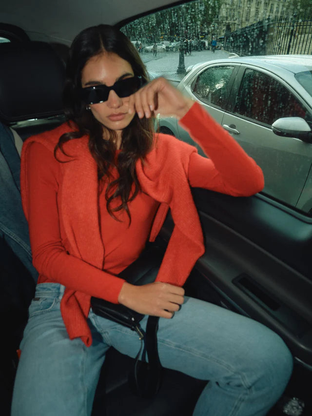 Bouch O Neck Knit Chinese Red