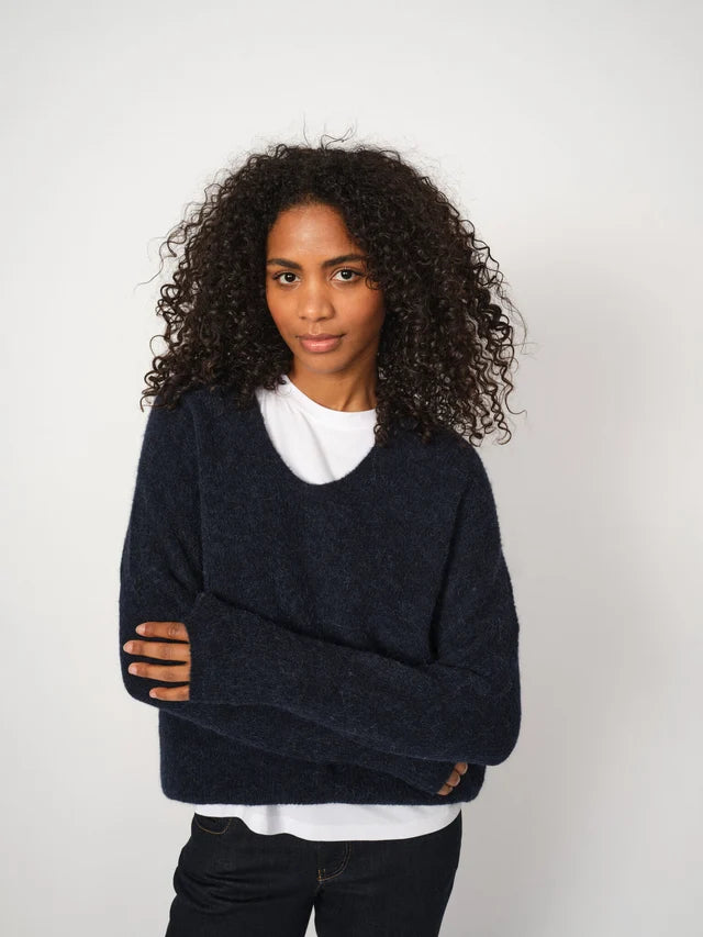 Thora V Knit Navy