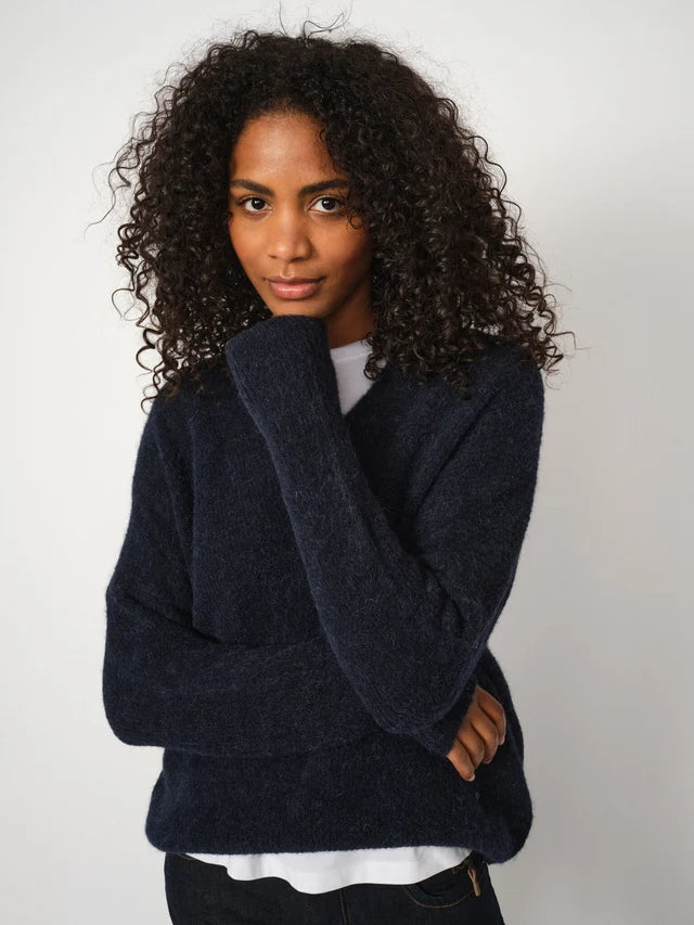 Thora V Knit Navy