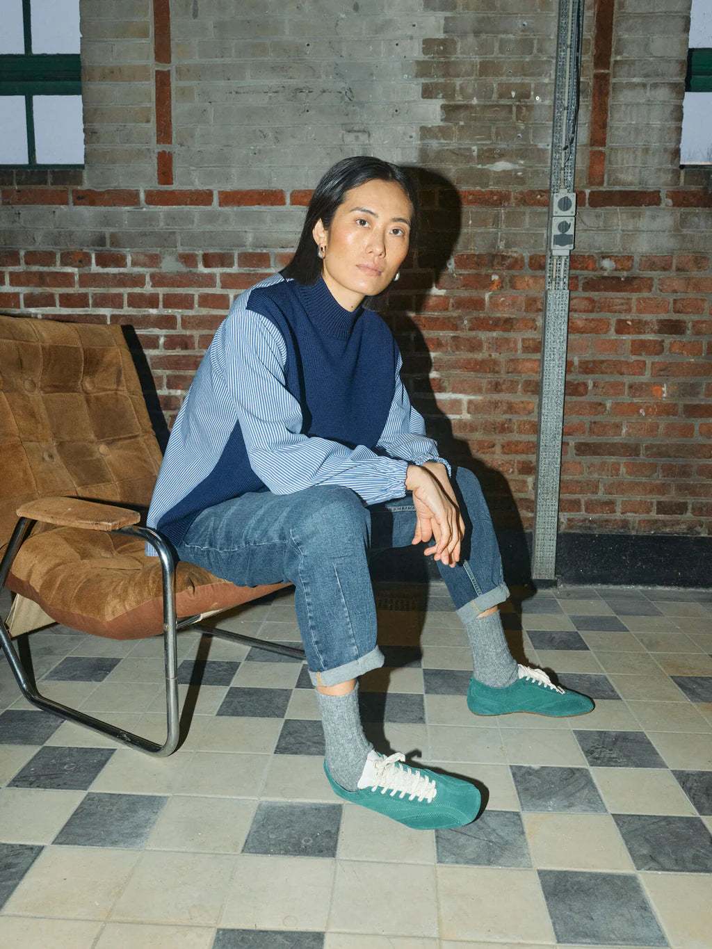 Juella LS Stripe Combi Knit