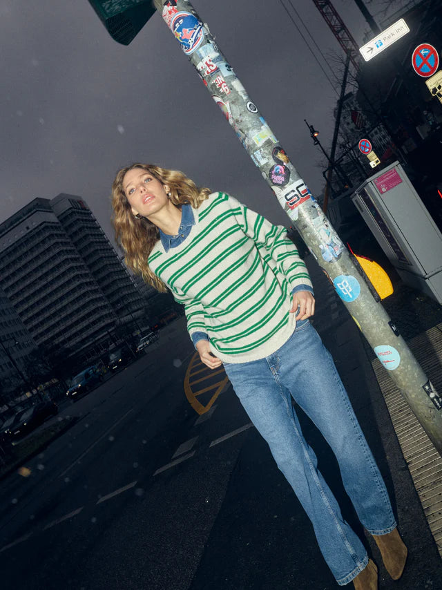 Khai Two Stripe Knit Green