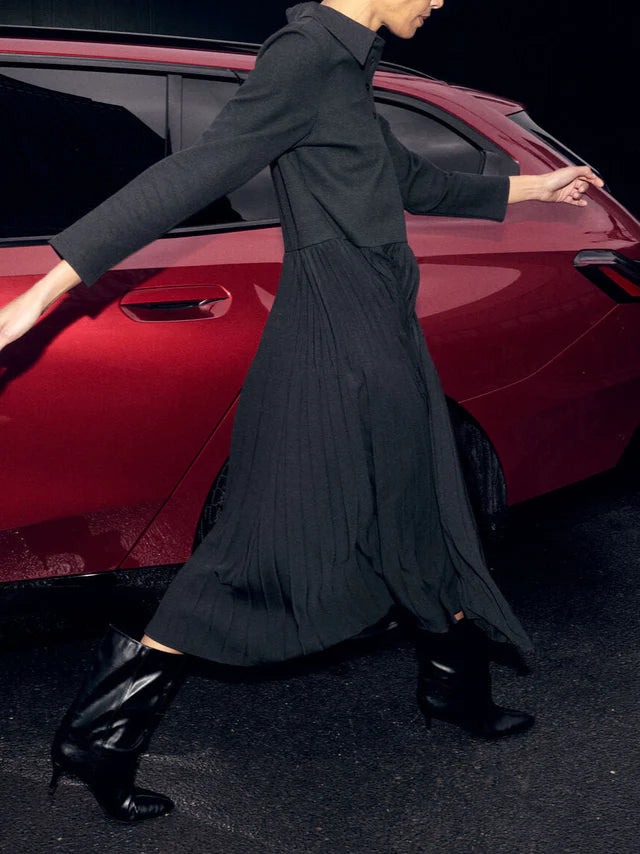 Maike Pleat Dress Black