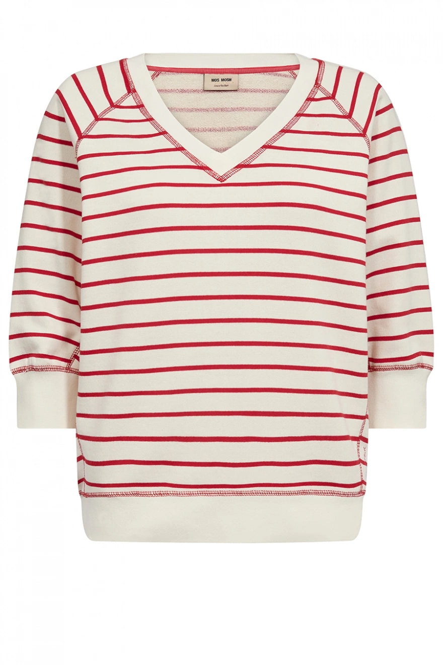 Maggie Stripe Sweatshirt Red