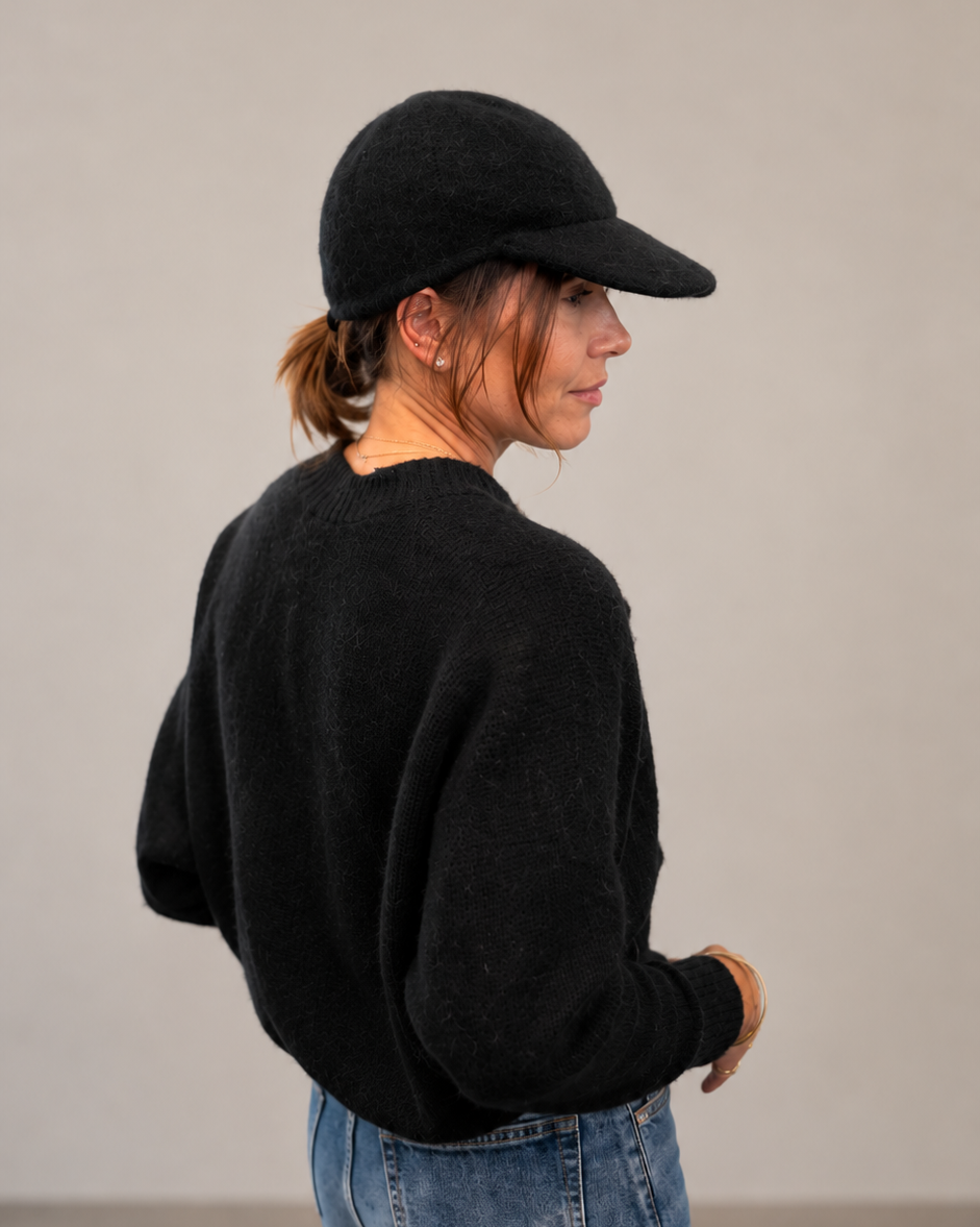 LOTHLORIAN BLACK WINTER CAP / DESIGNER CLOTHING GALLERY NZ