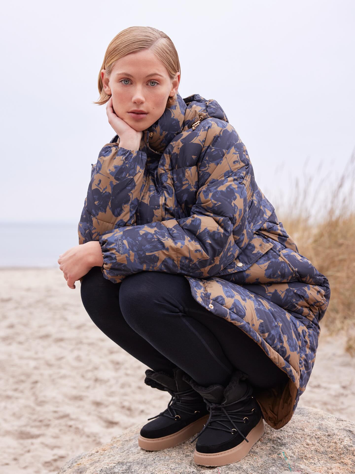 Oversized Padded Coat Beige