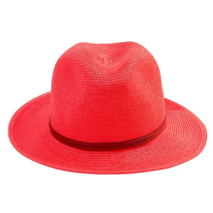 Borsalino Hat Leather Strap Red