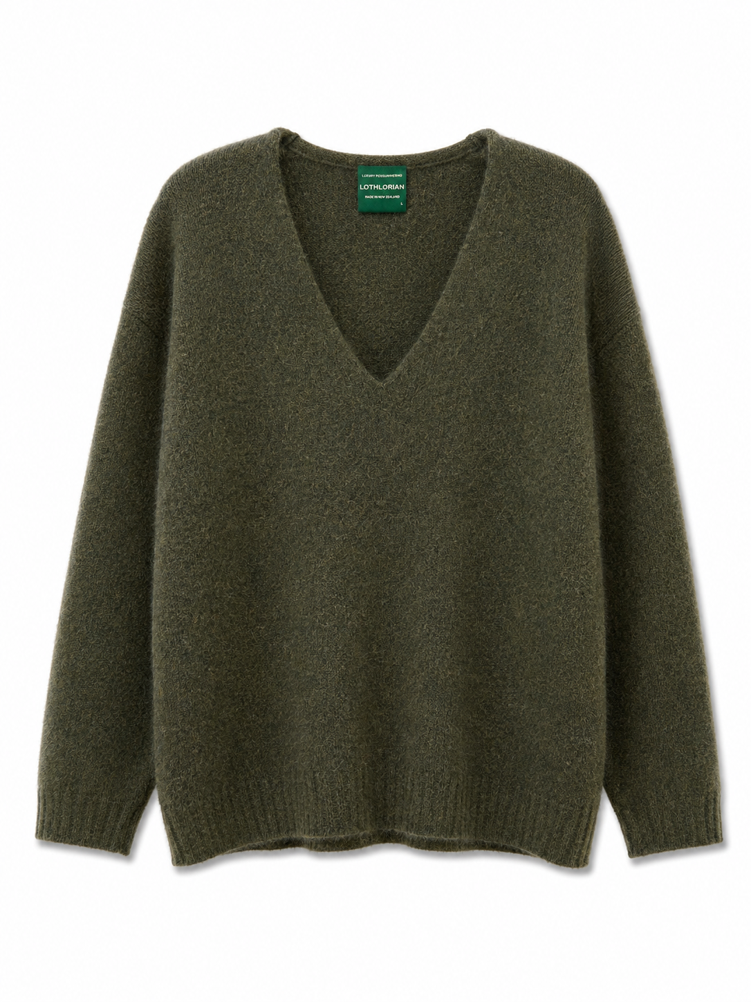 CAVERN V NECK JUMPER MOSS