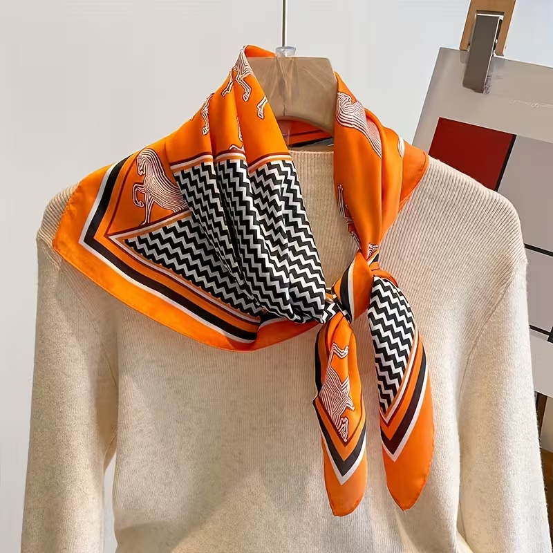 Scarf Orange Zig Zag