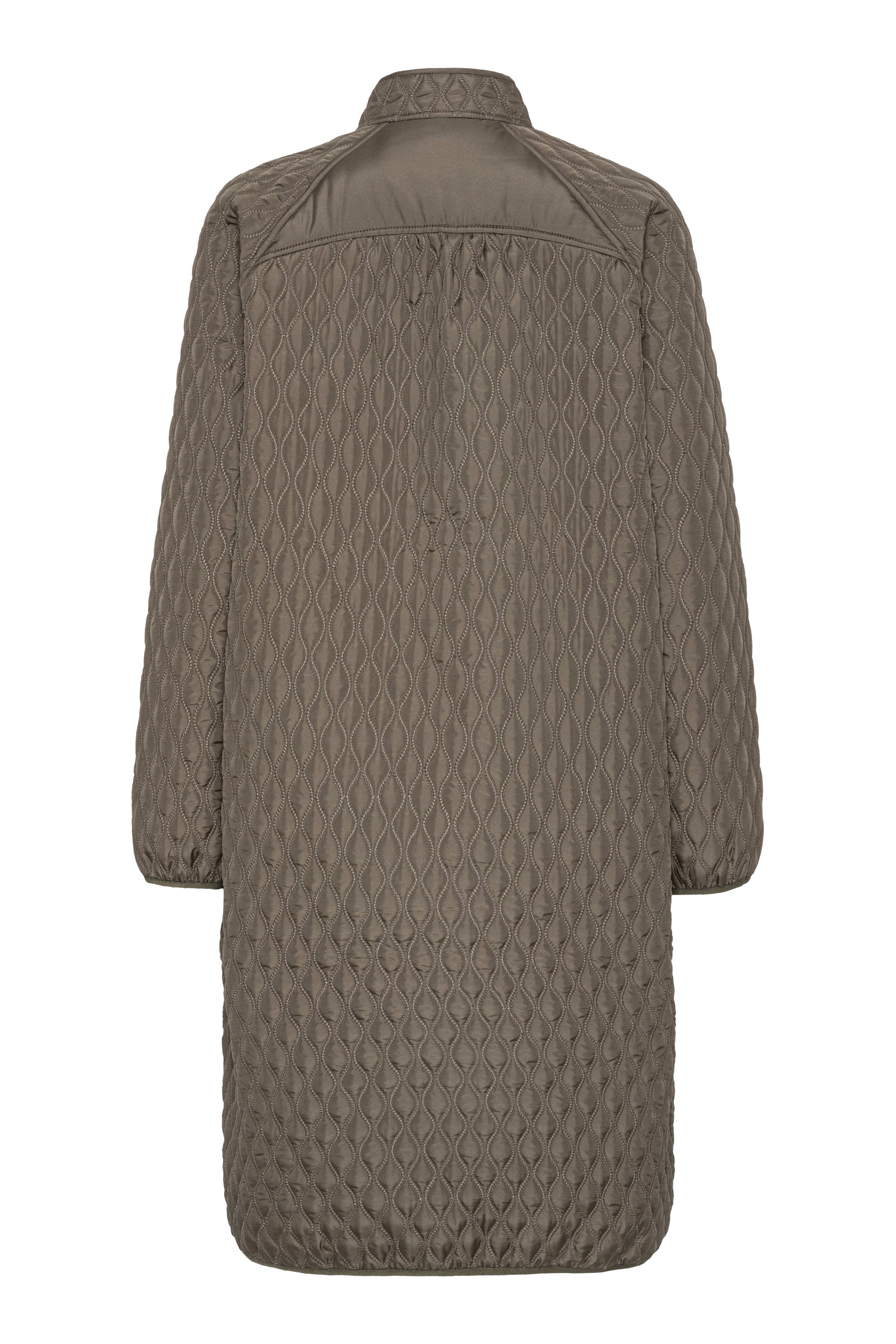 LONG QUILT COAT GREEN