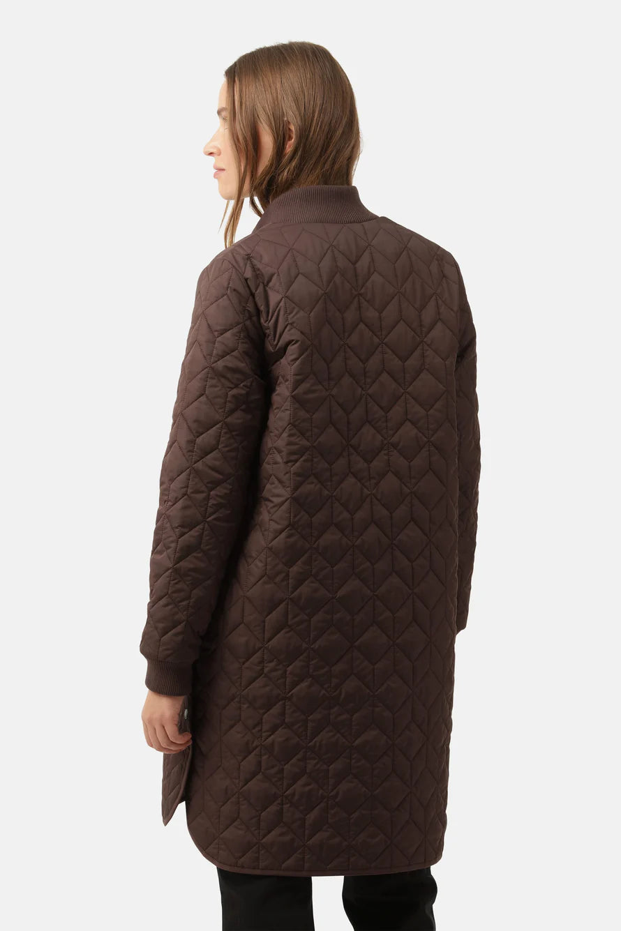 Long Quilt Coat Ebony