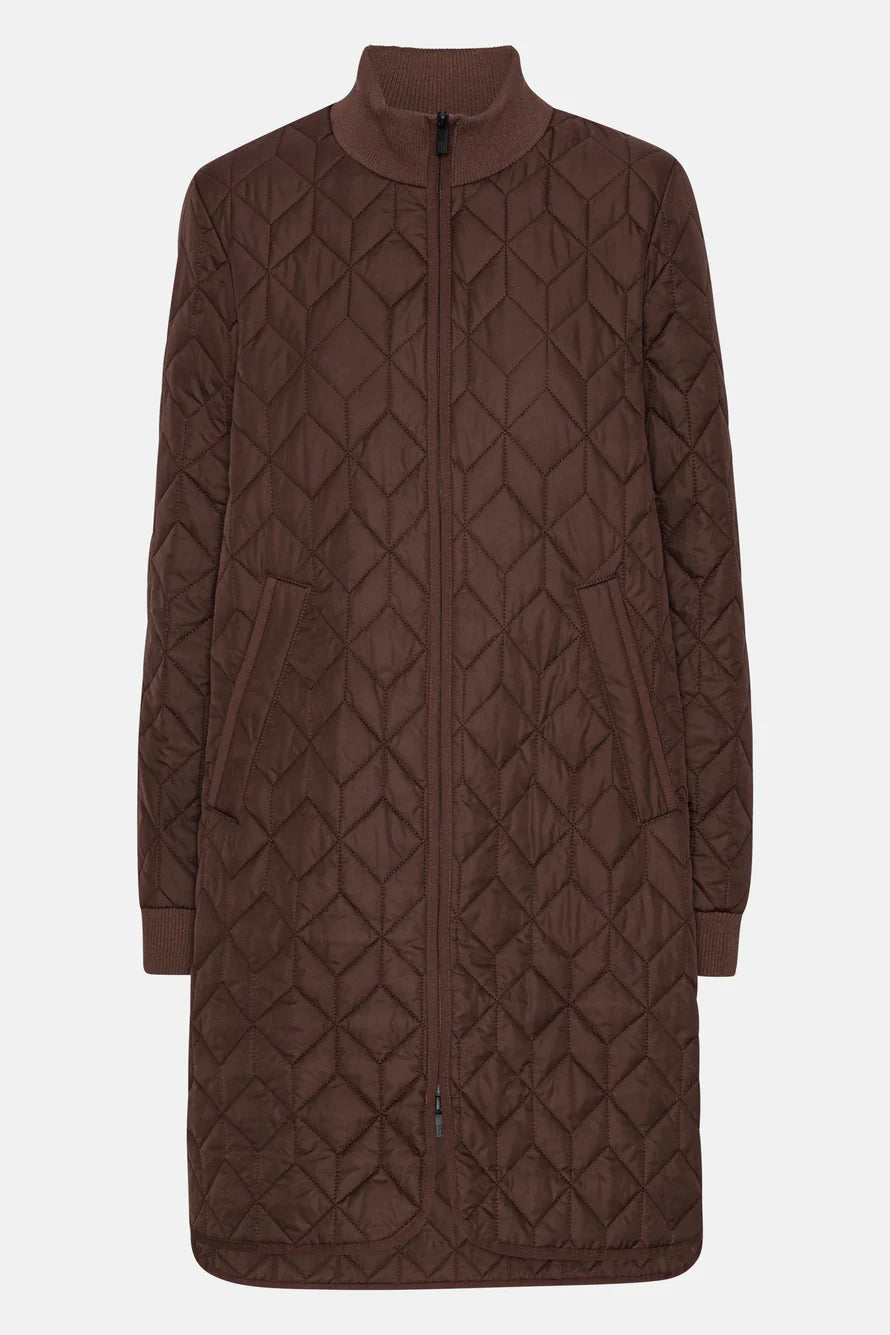 Long Quilt Coat Ebony