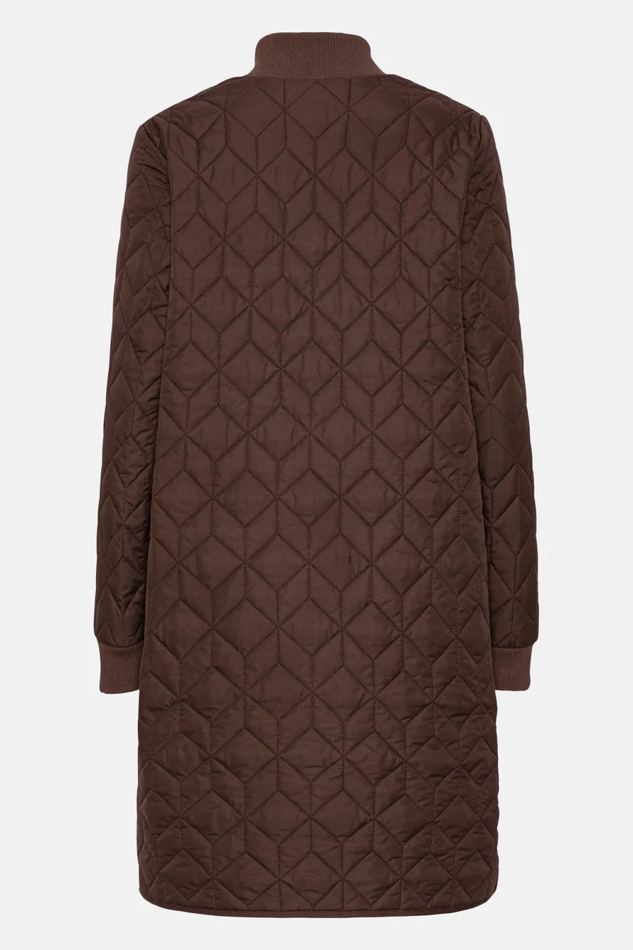 Long Quilt Coat Ebony