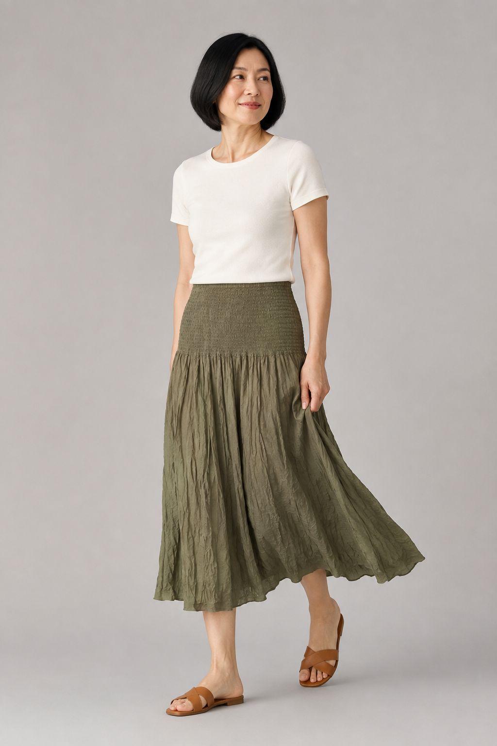 Jaja Solid Skirt Khaki