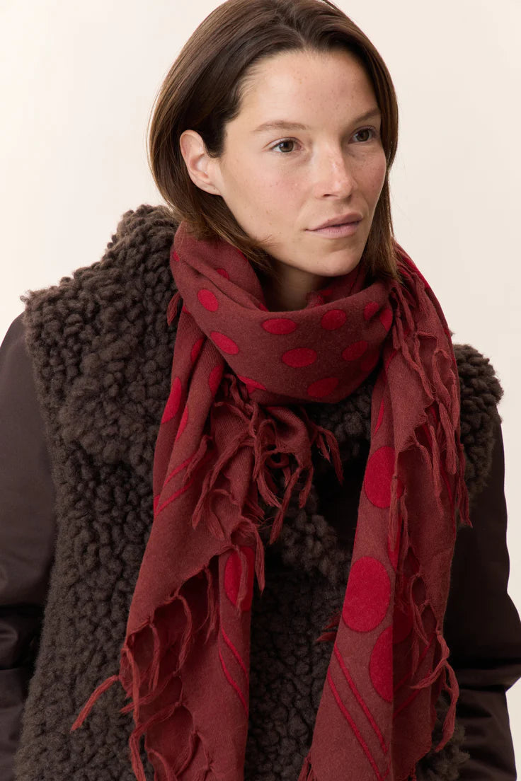EMILE DOTS SCARF BROWN