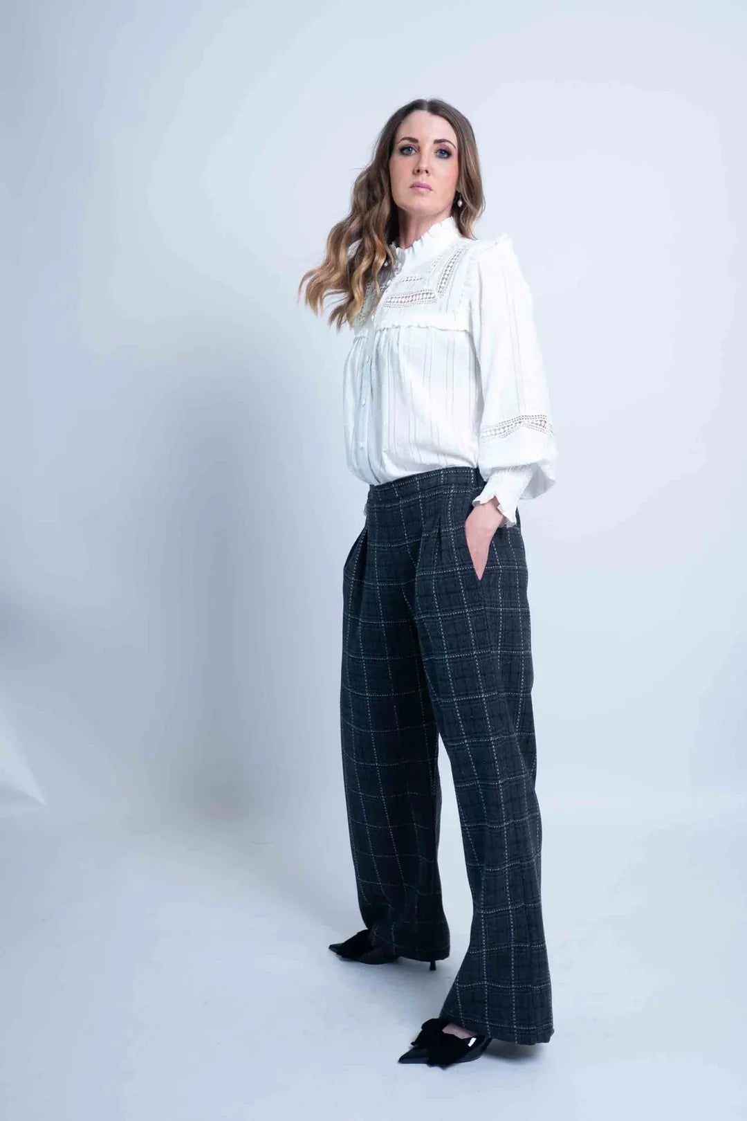 SHERYL MAY WOOL GREY PANTS/ DESIGNER CLOTHING GALLERY NZ