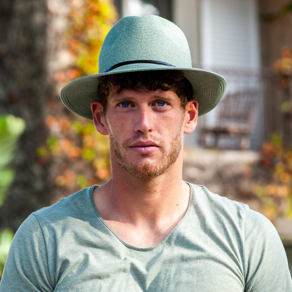 Borsalino Hat Leather Strap Almond