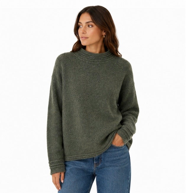LOTHLORIAN MOSS GREEN JUMPER / DESIGNER CLOTHING GALLERY NZ