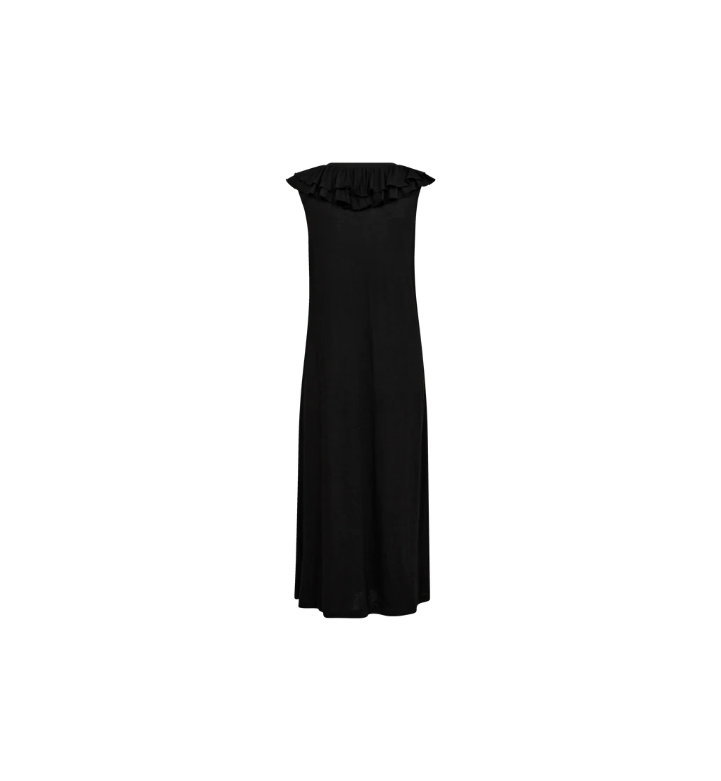 Idris Flounce Dress Black