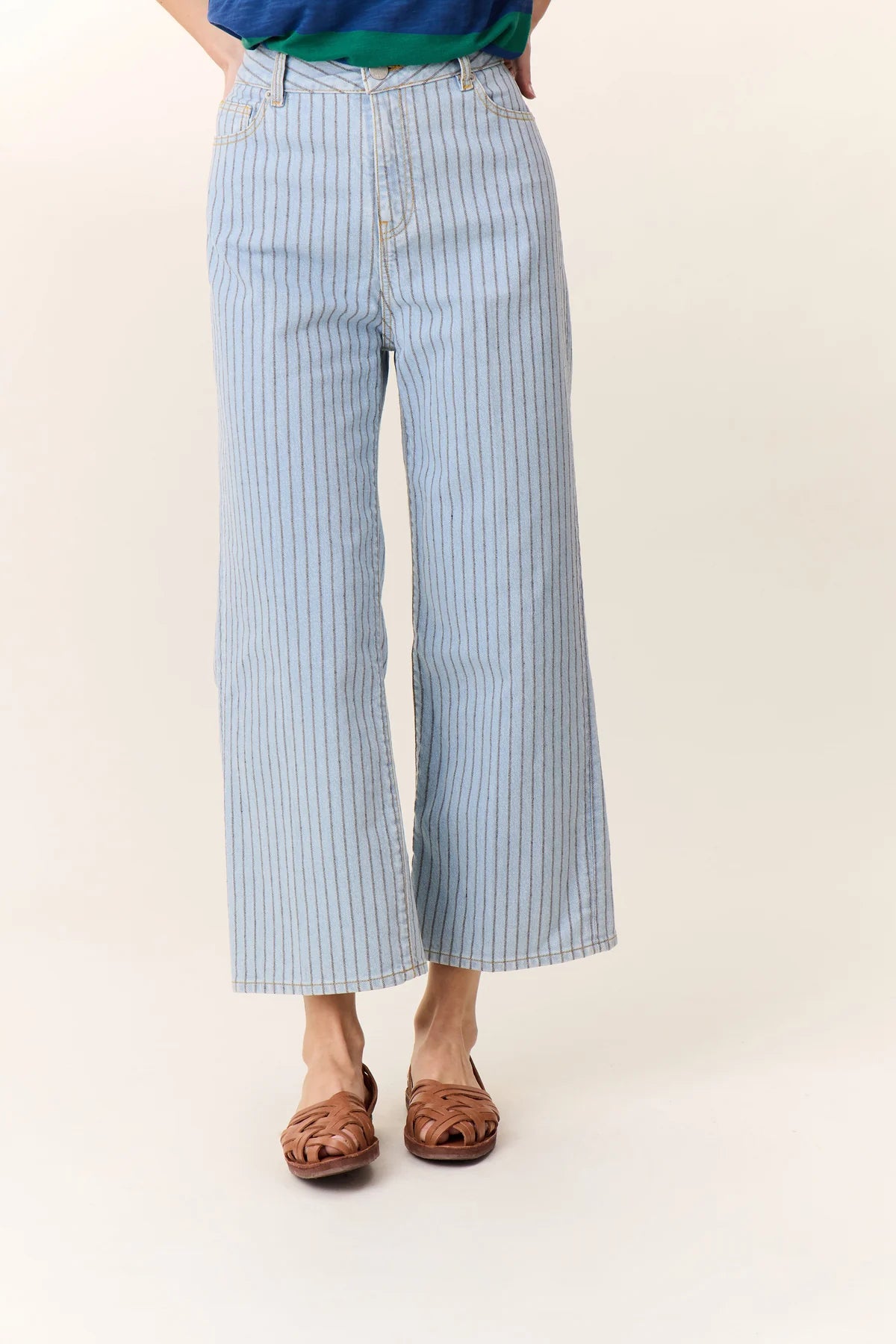 LEON & HARPER BLUE STIPED PANT / DESIGNER CLOTHING GALLERY NZ