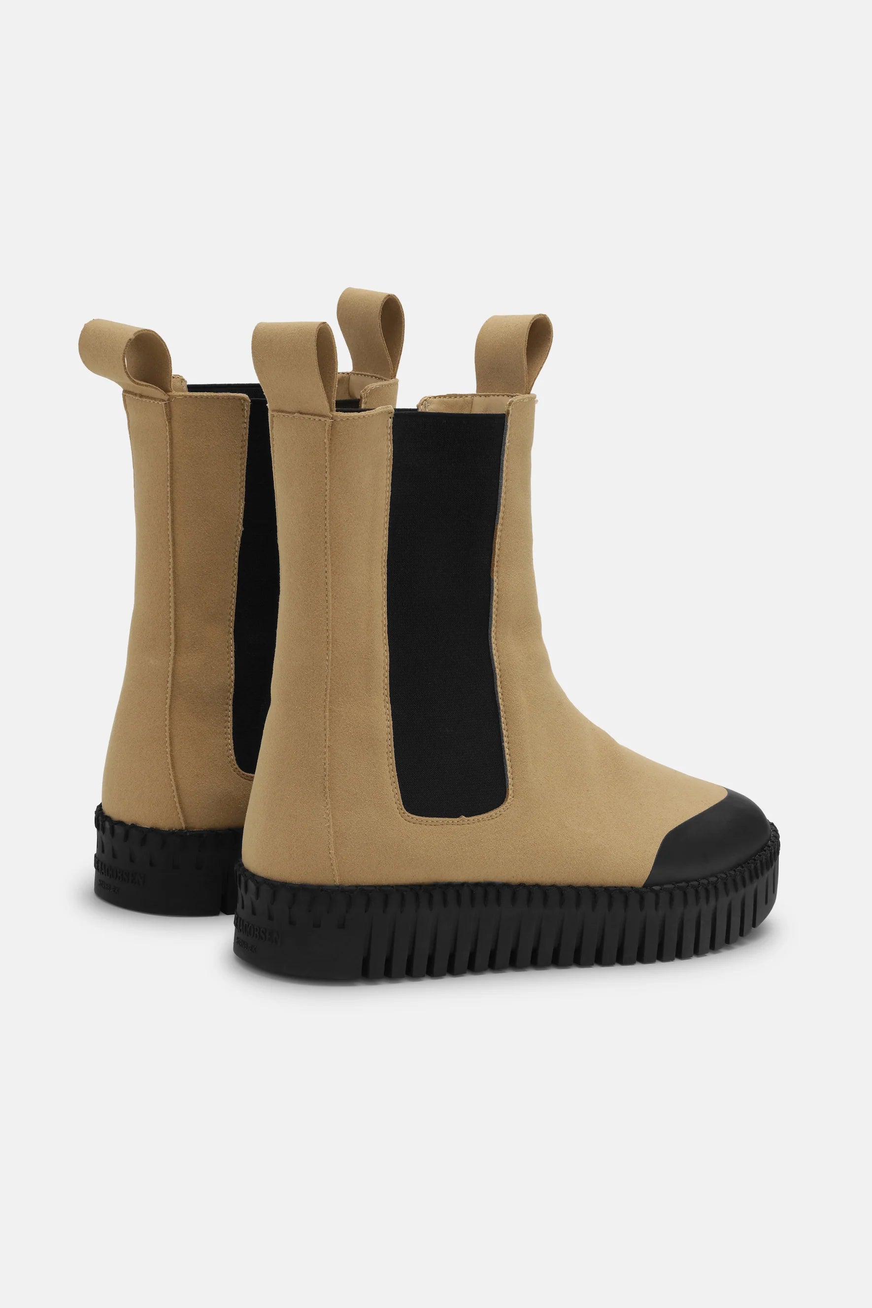 Long Chelsea Boots Latte Black