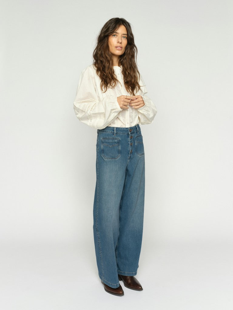 MOS MOSH WIDE LEG BLUE / DESIGNER CLOTHING GALLERY NZ