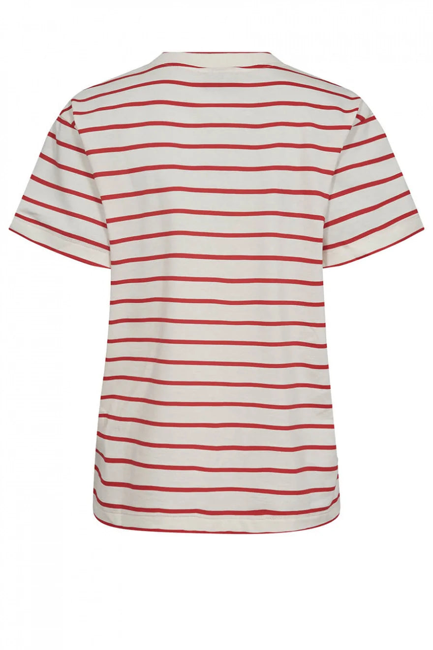 Nani V SS Stripe Tee Red
