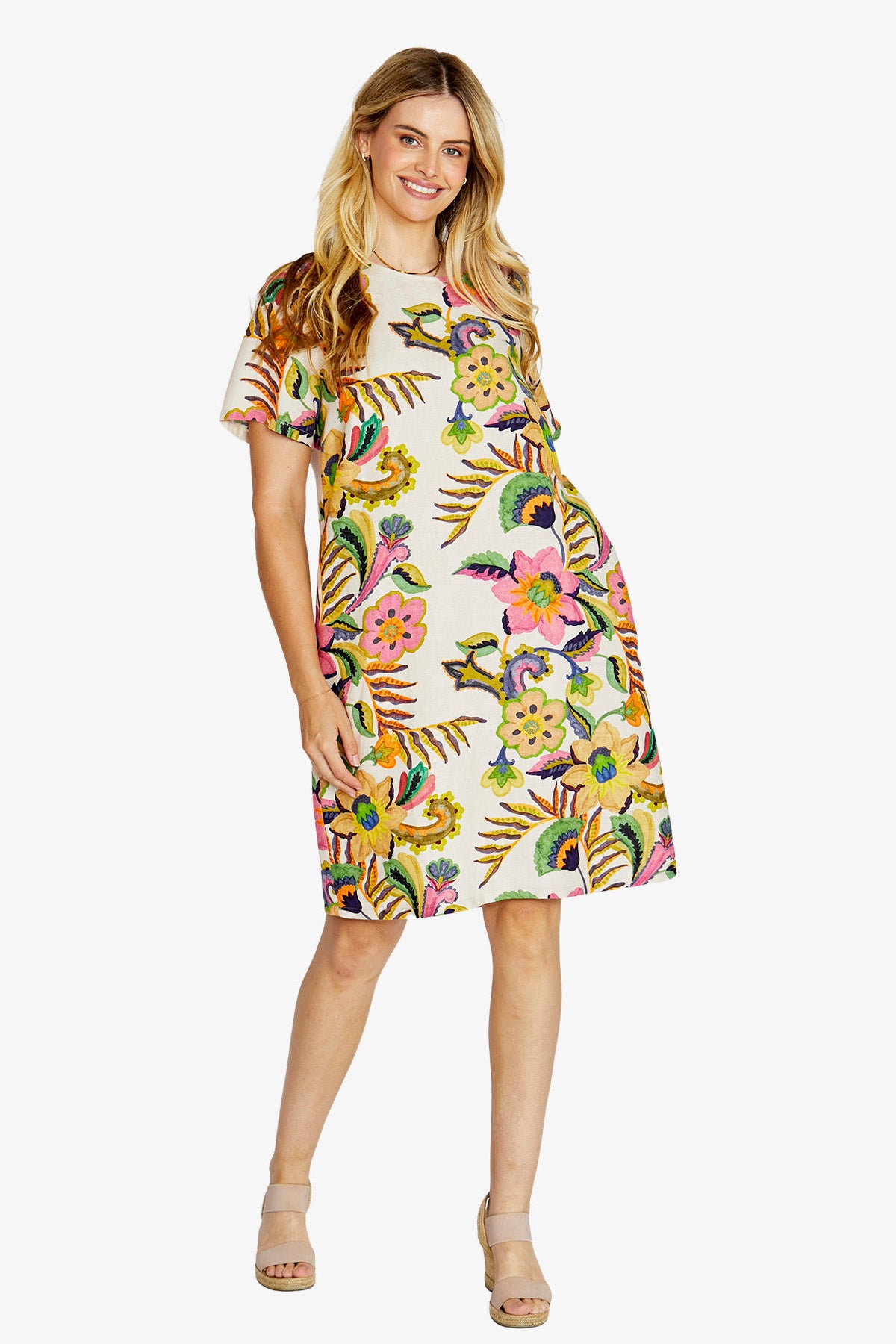 Tessa Linen Dress Carn