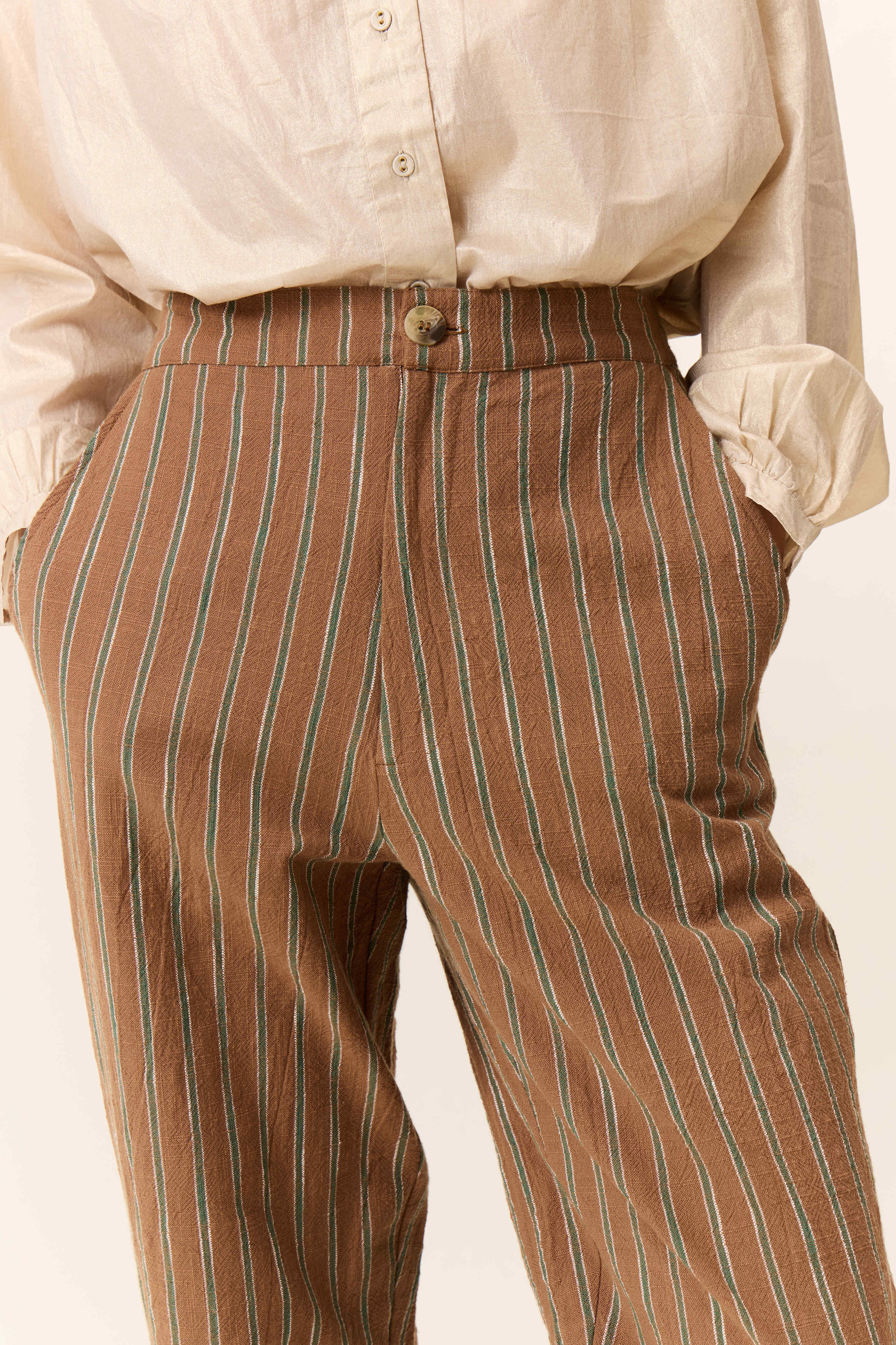 Parsa TC124 Stripes Brown Trousers