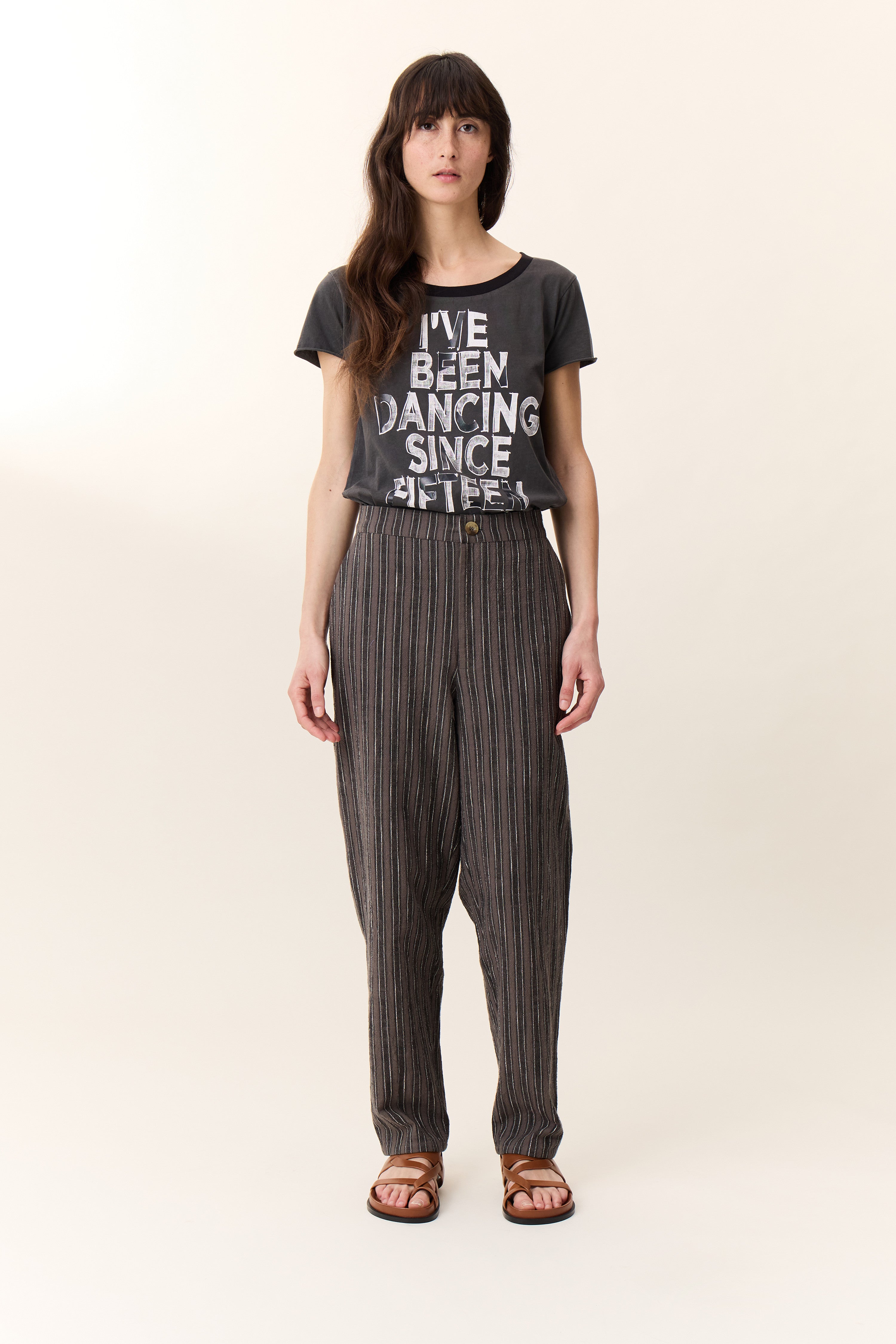 Parsa TC124 Stripes Trousers Carbone