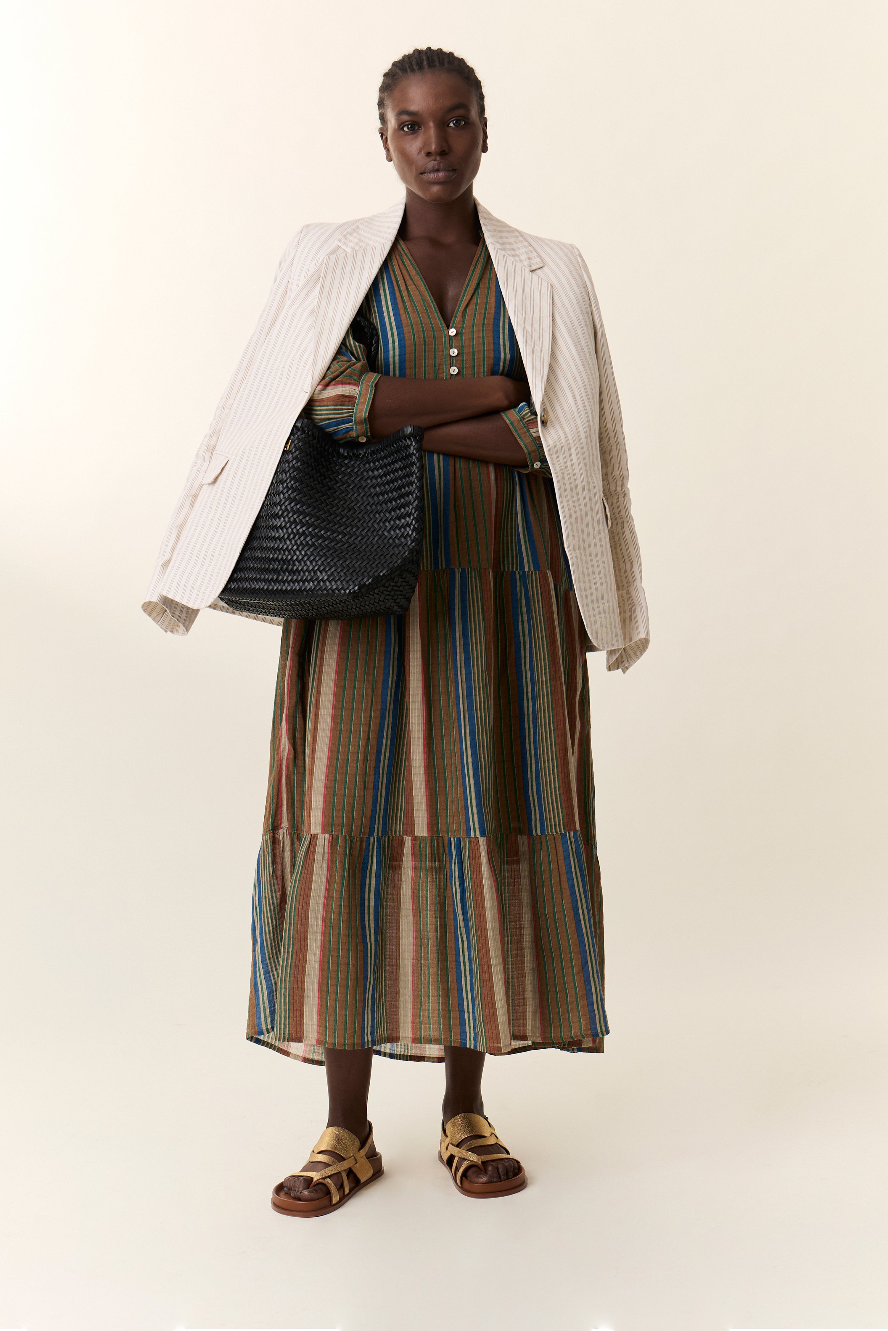 Rozela TC209 Stripes Blue Long Dress