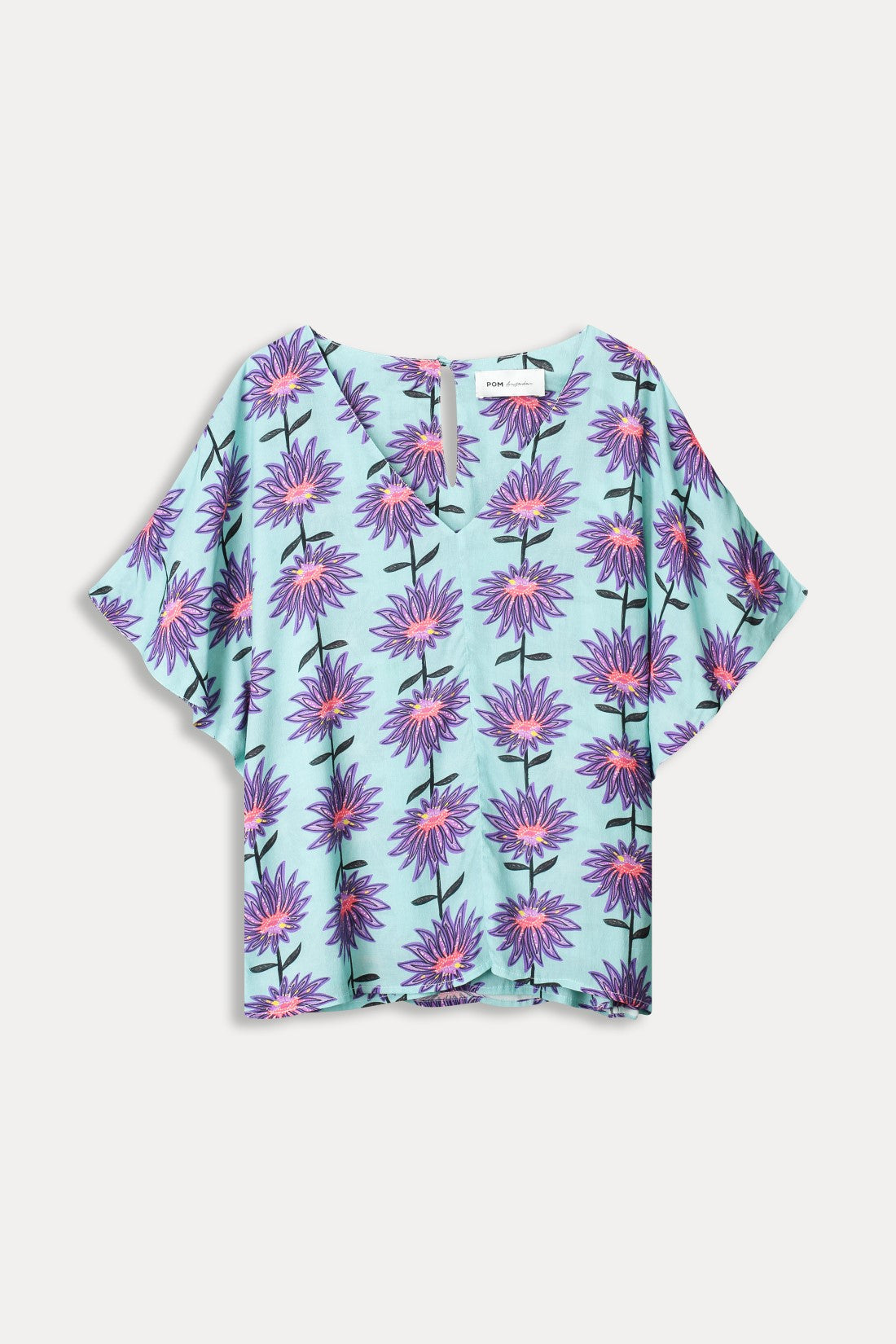 Top Georgie Flower Acqua