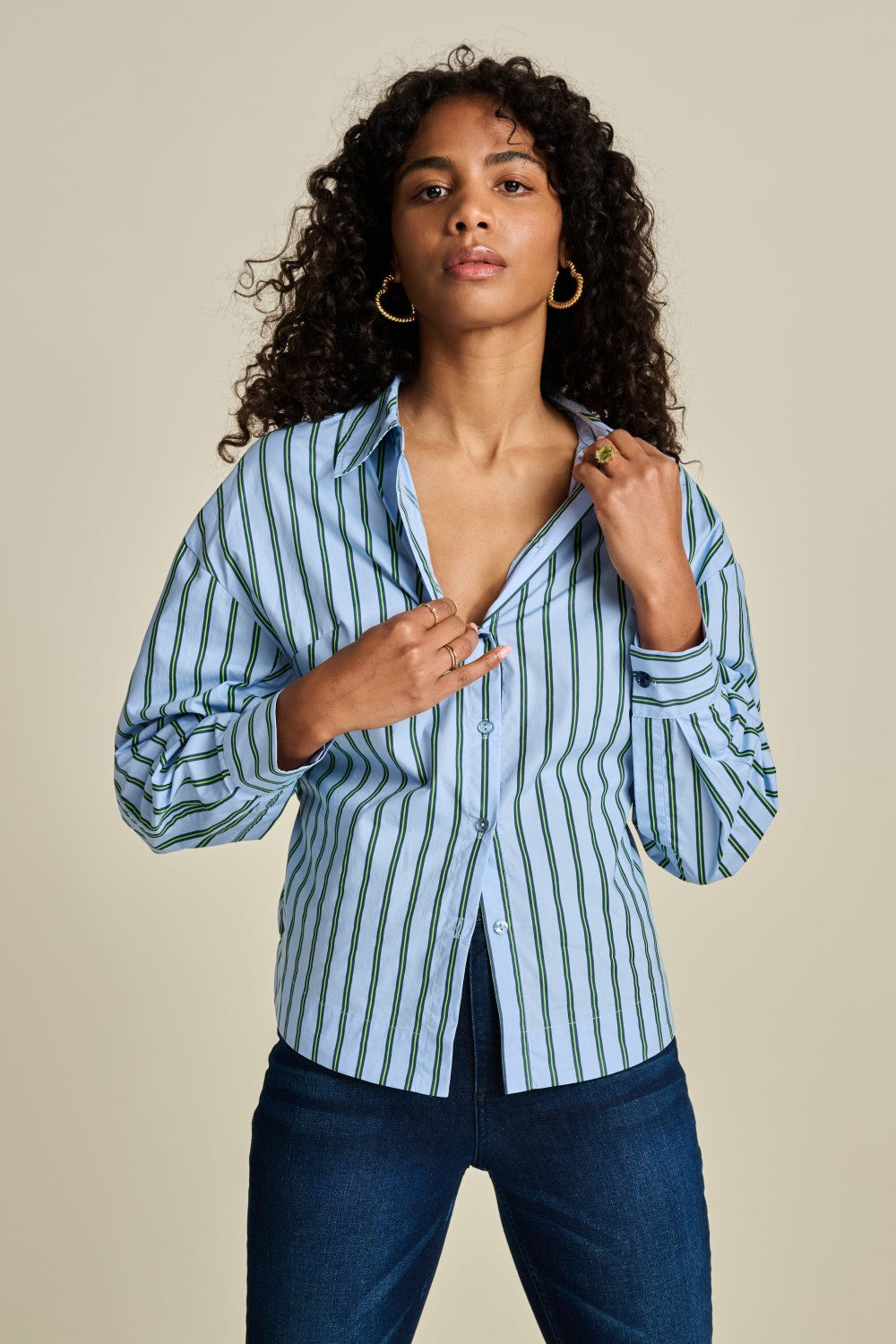 POM Amsterdam Poplin Striped Blouse