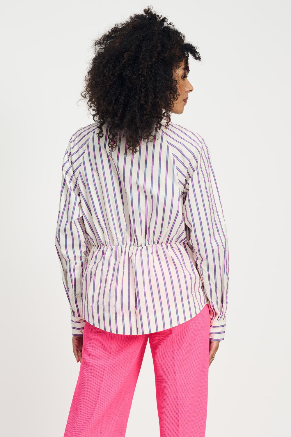 Stripes Poplin Cream Blouse