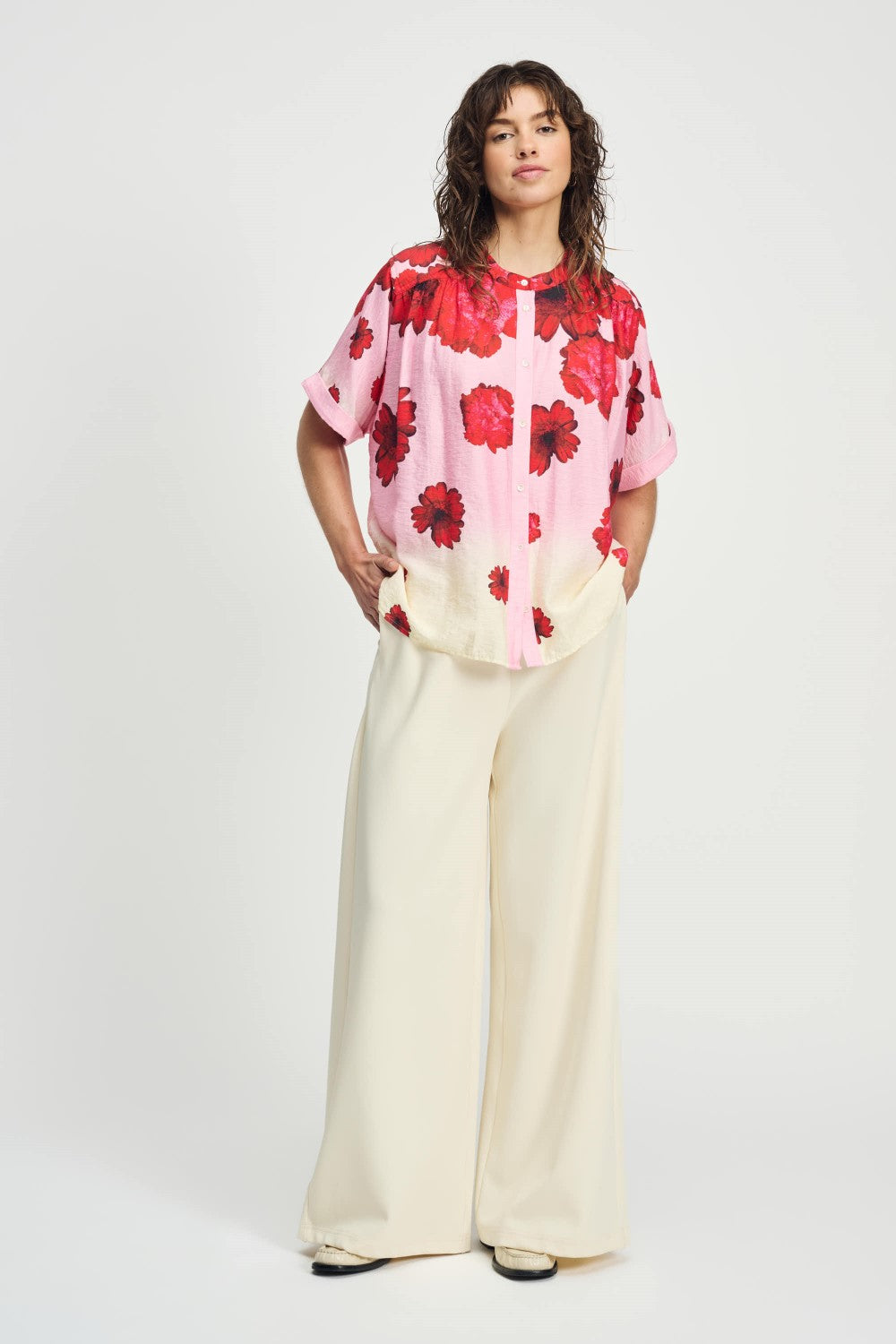 Flower Bouquet Blouse White