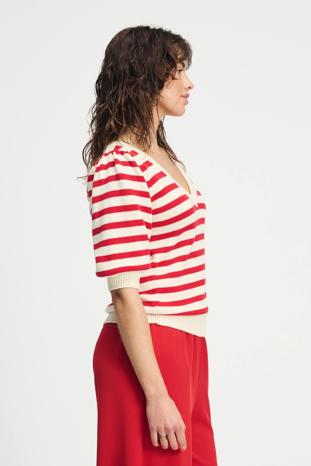 Striped Scarlet Red Pullover