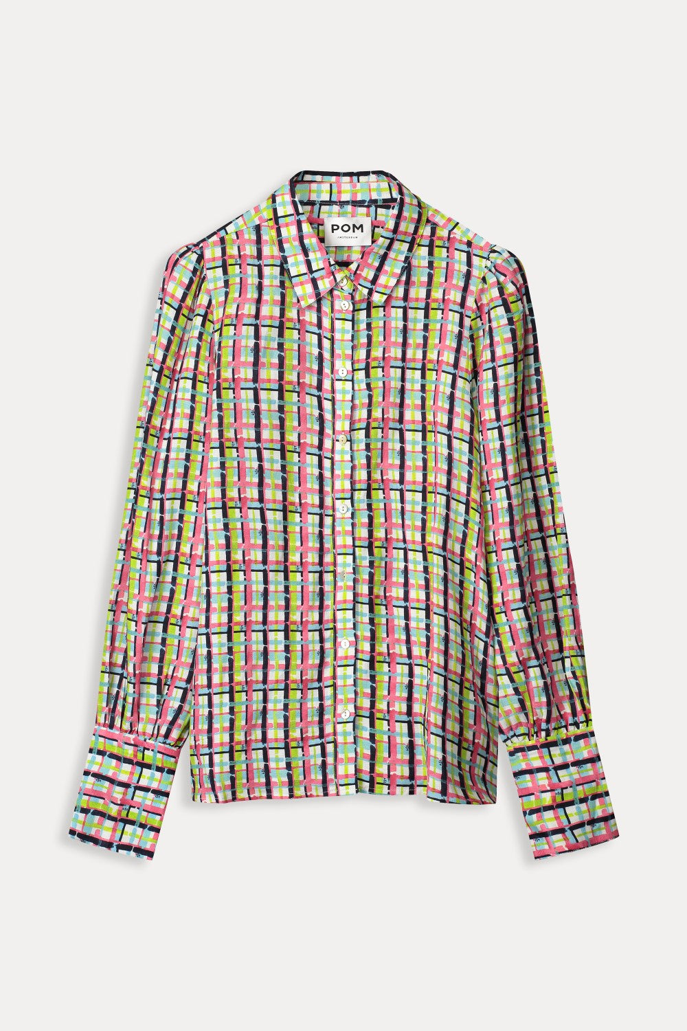 Brushwork Check Linen Blouse