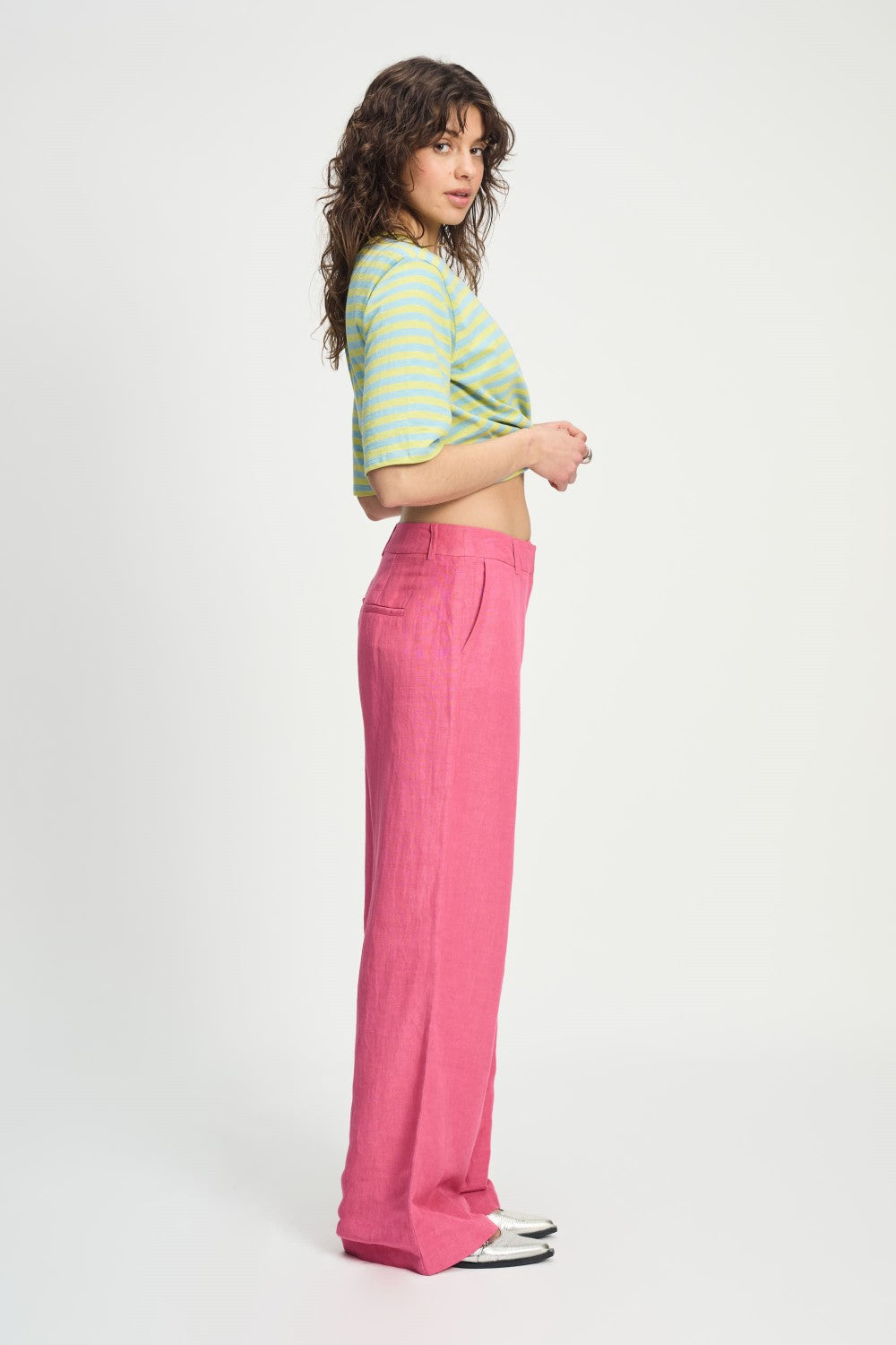 Raspberry Linen Pants