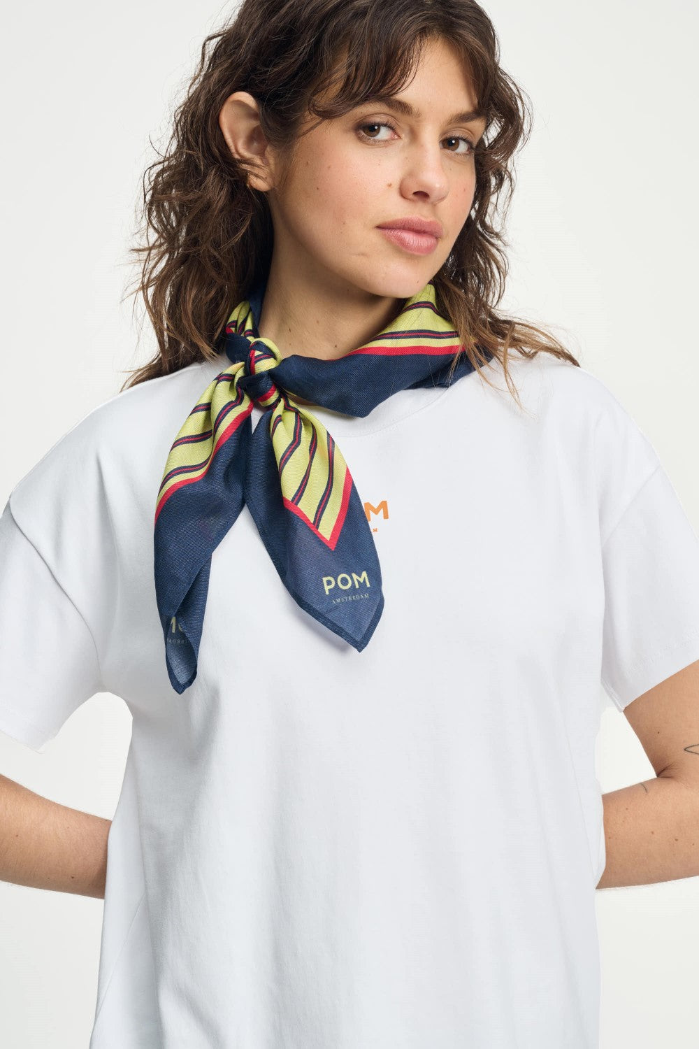 POM Stripes Cream Shawl