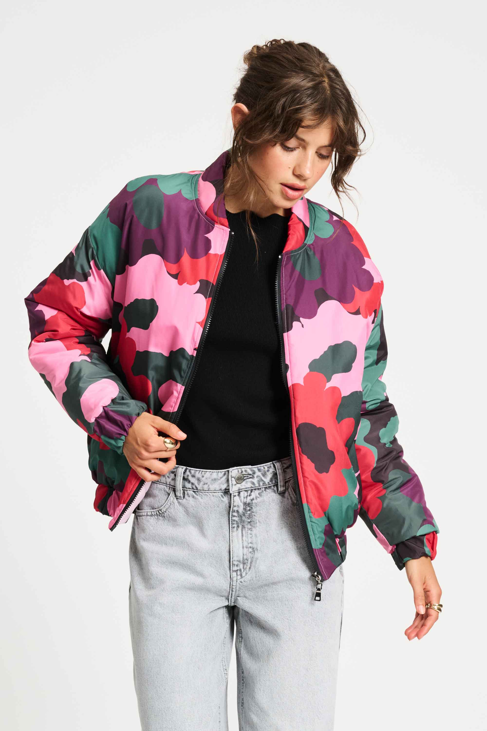 Bomber Jacket Abstract Flower
