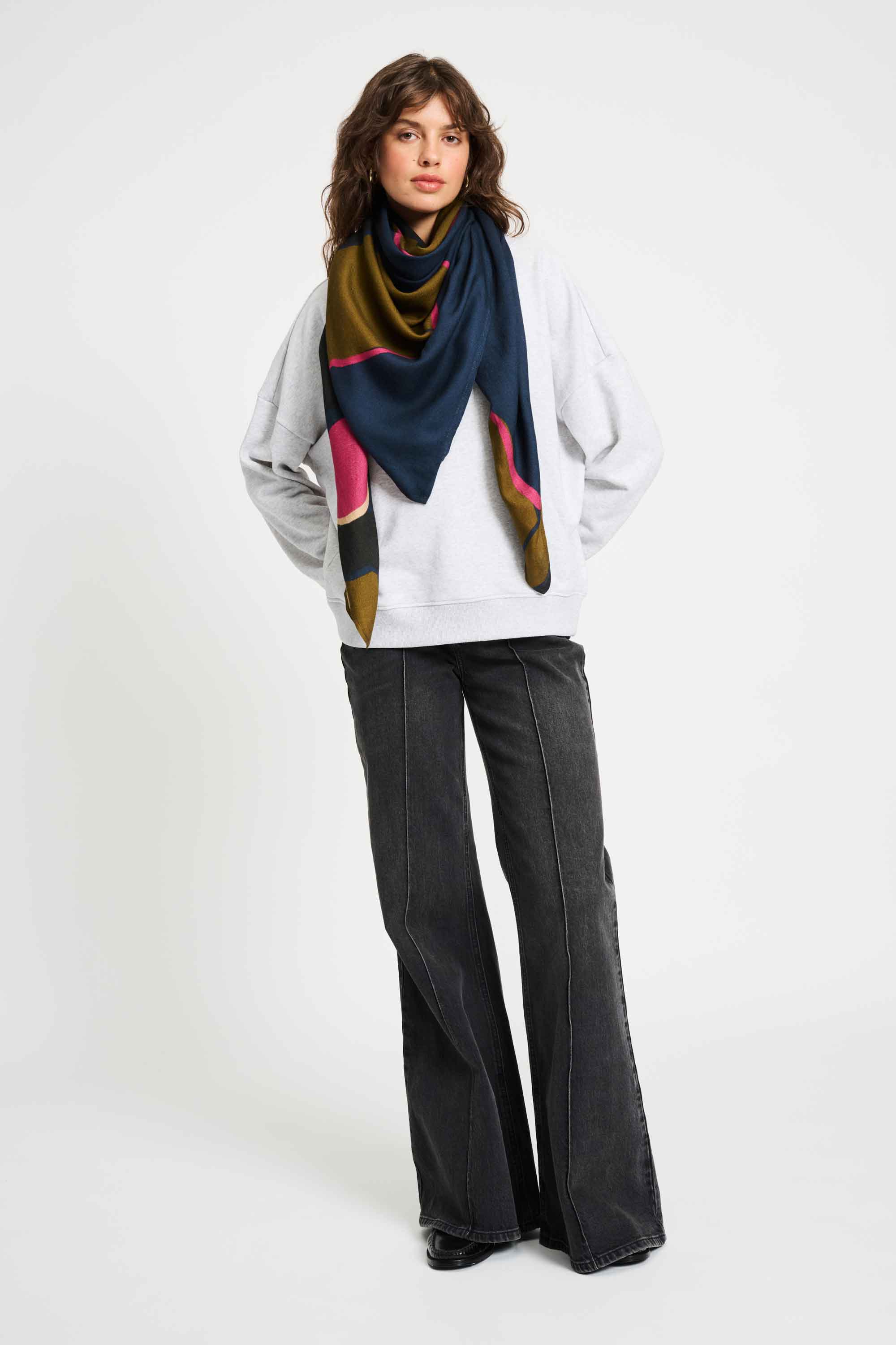 Shawl Fleur Parfaites Blue