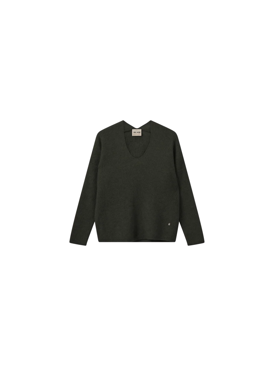 Thora V Neck Knit Grape Leaf