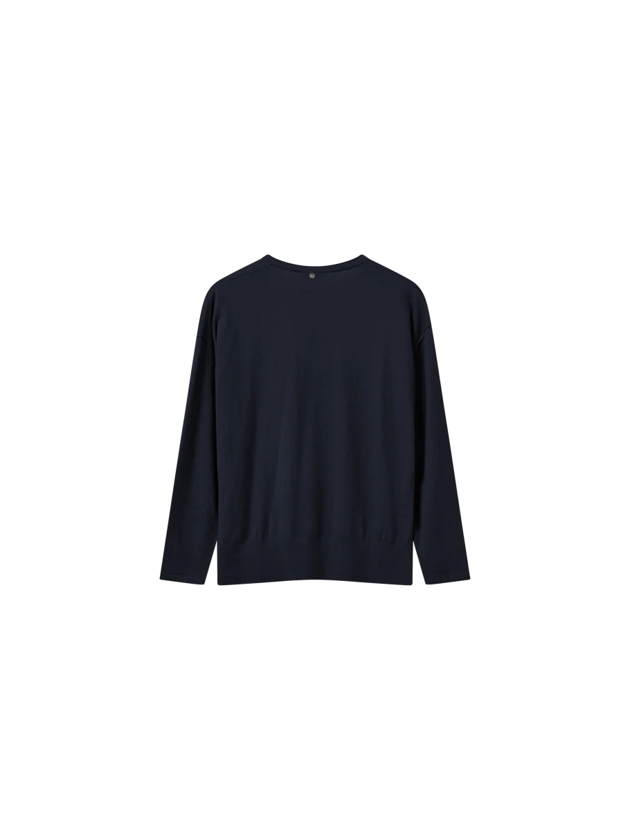 Tani V Neck Knit Navy