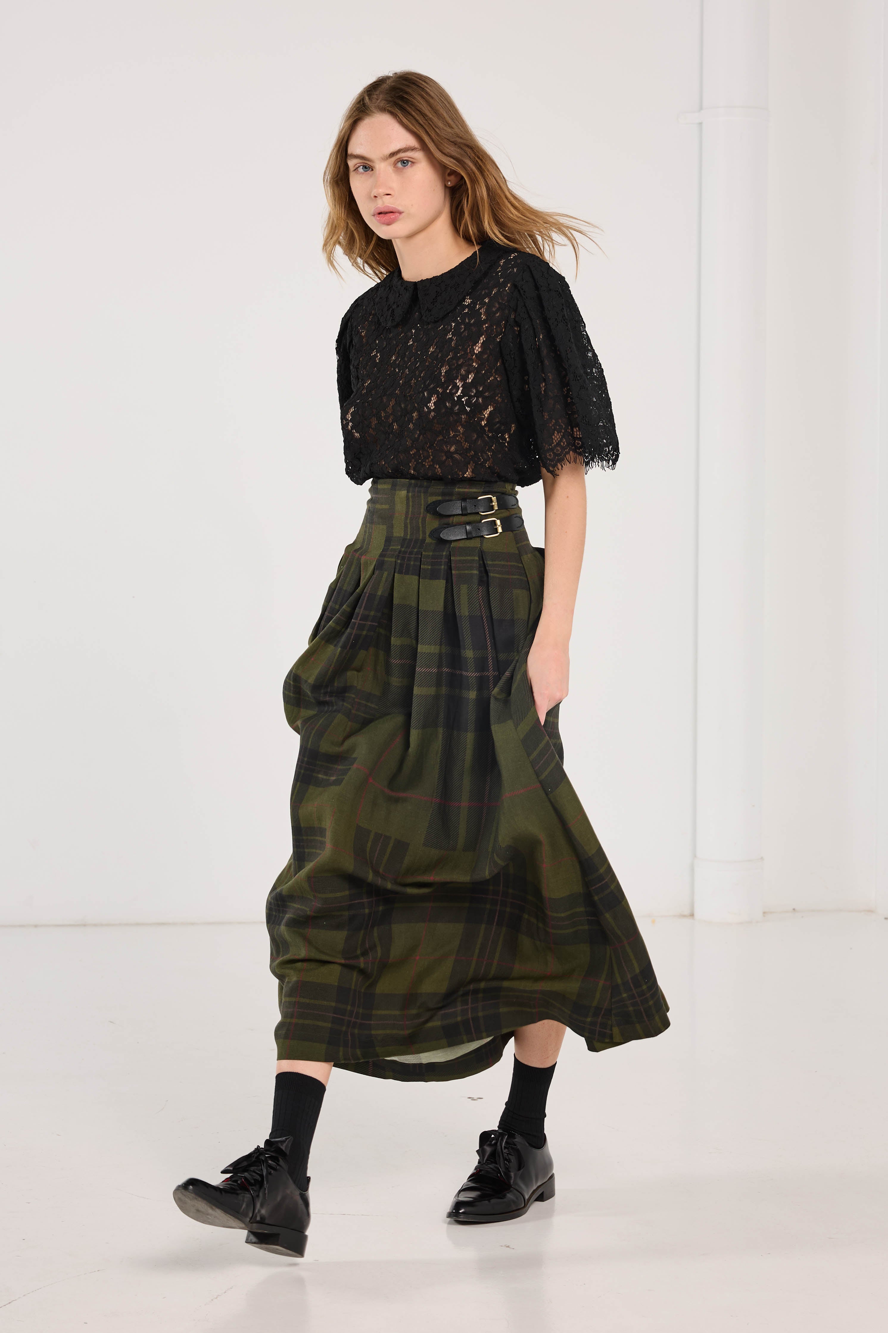 Romeo Skirt Forest Green Check