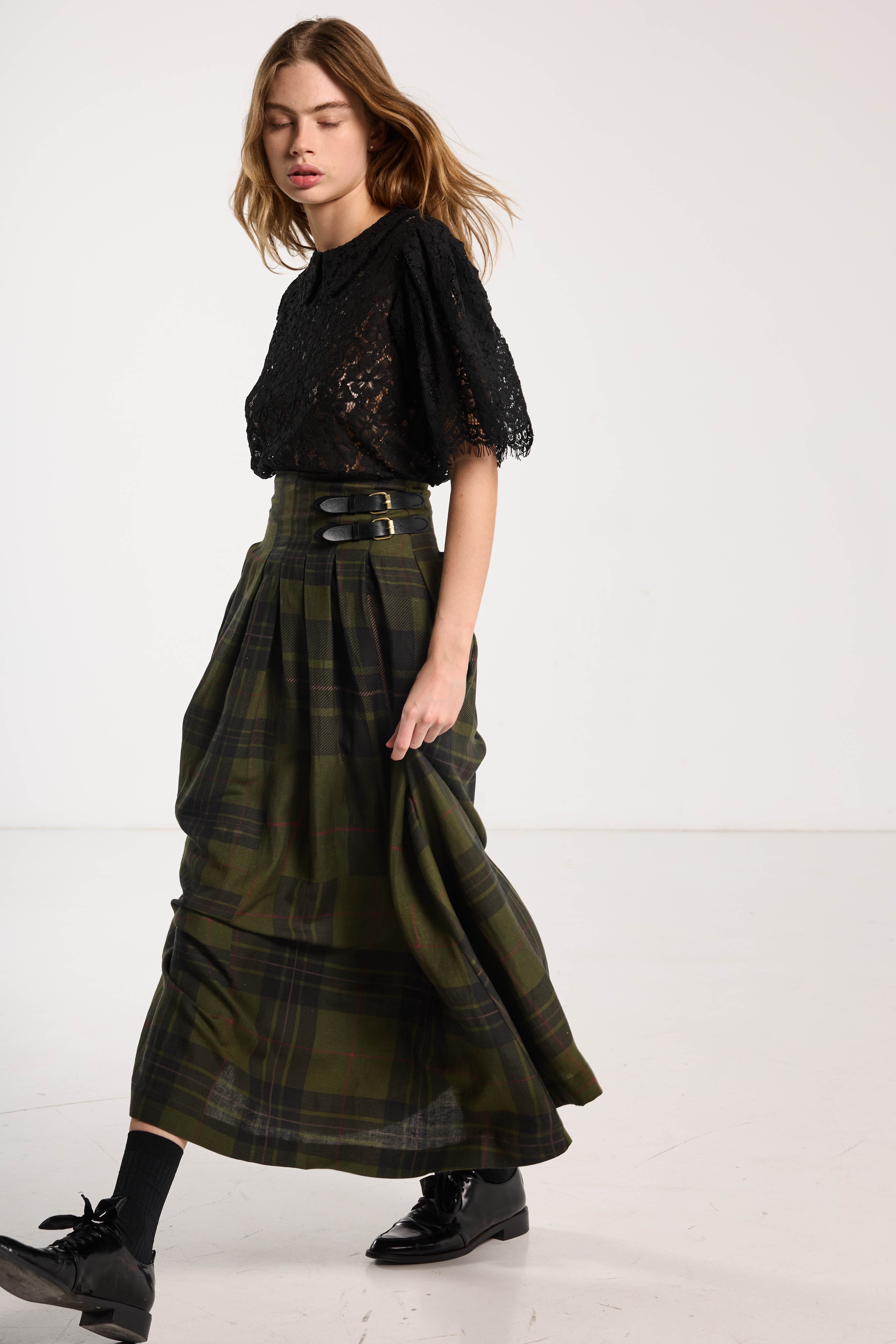 Romeo Skirt Forest Green Check