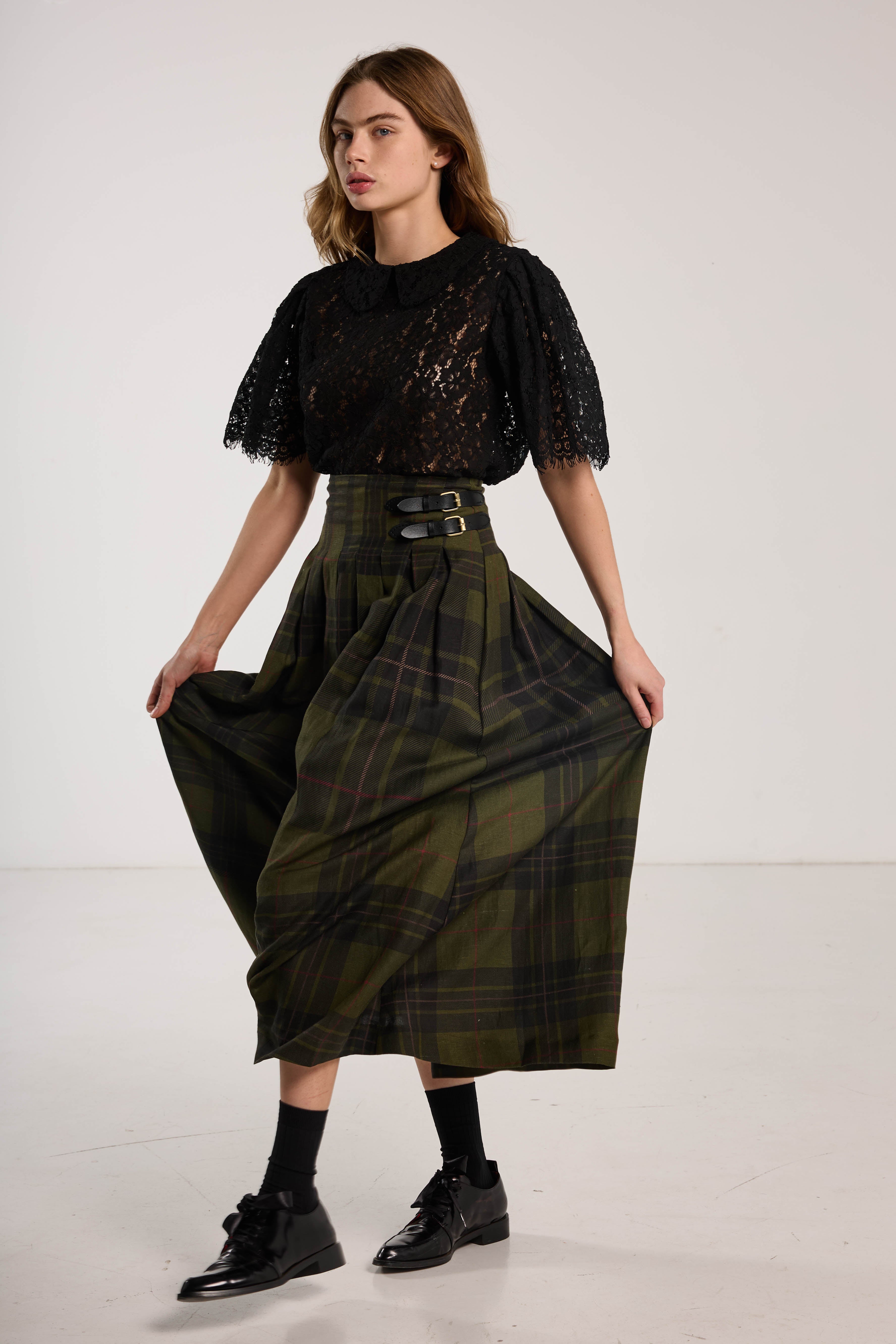 Romeo Skirt Forest Green Check