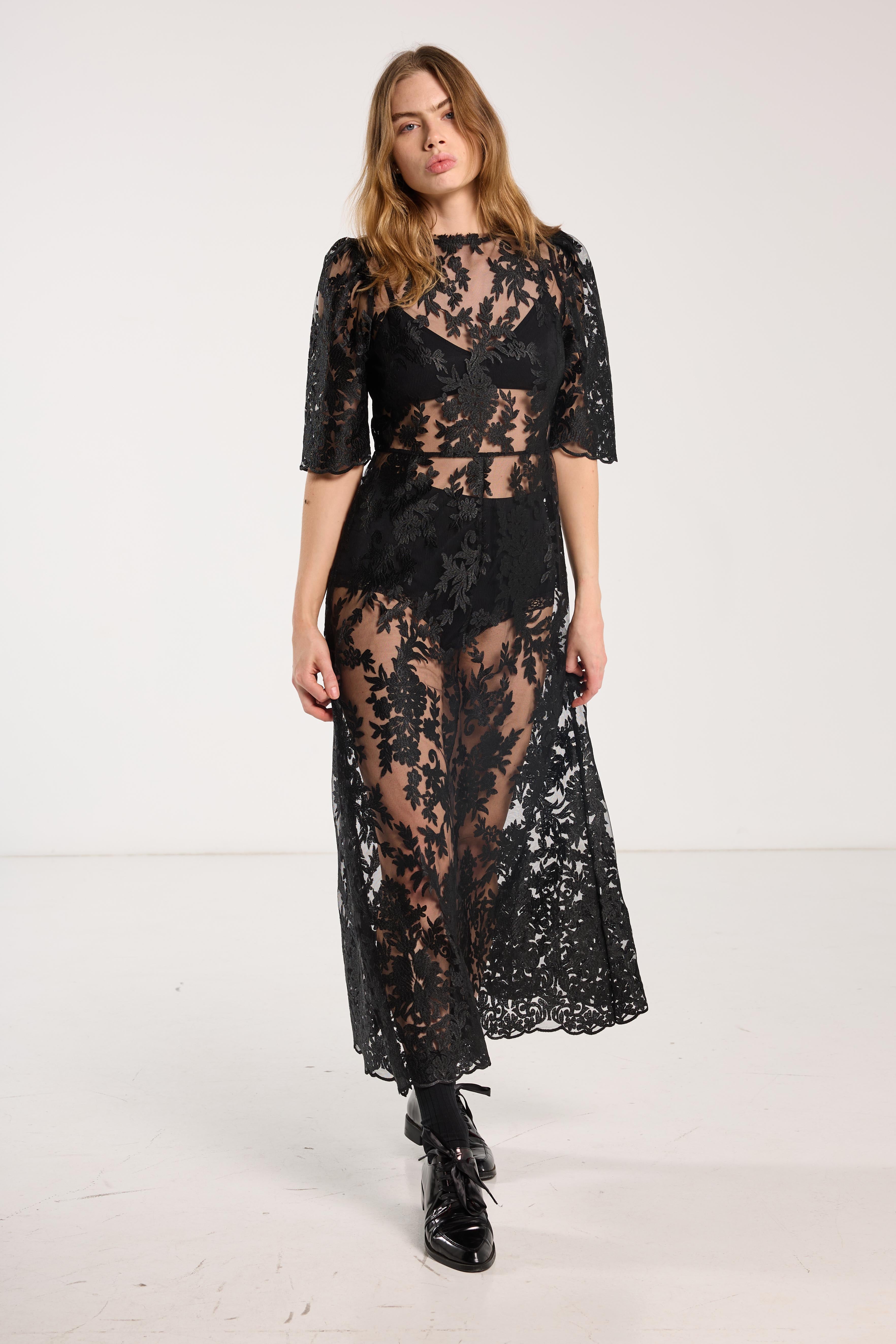 Paloma Lace Dress Black