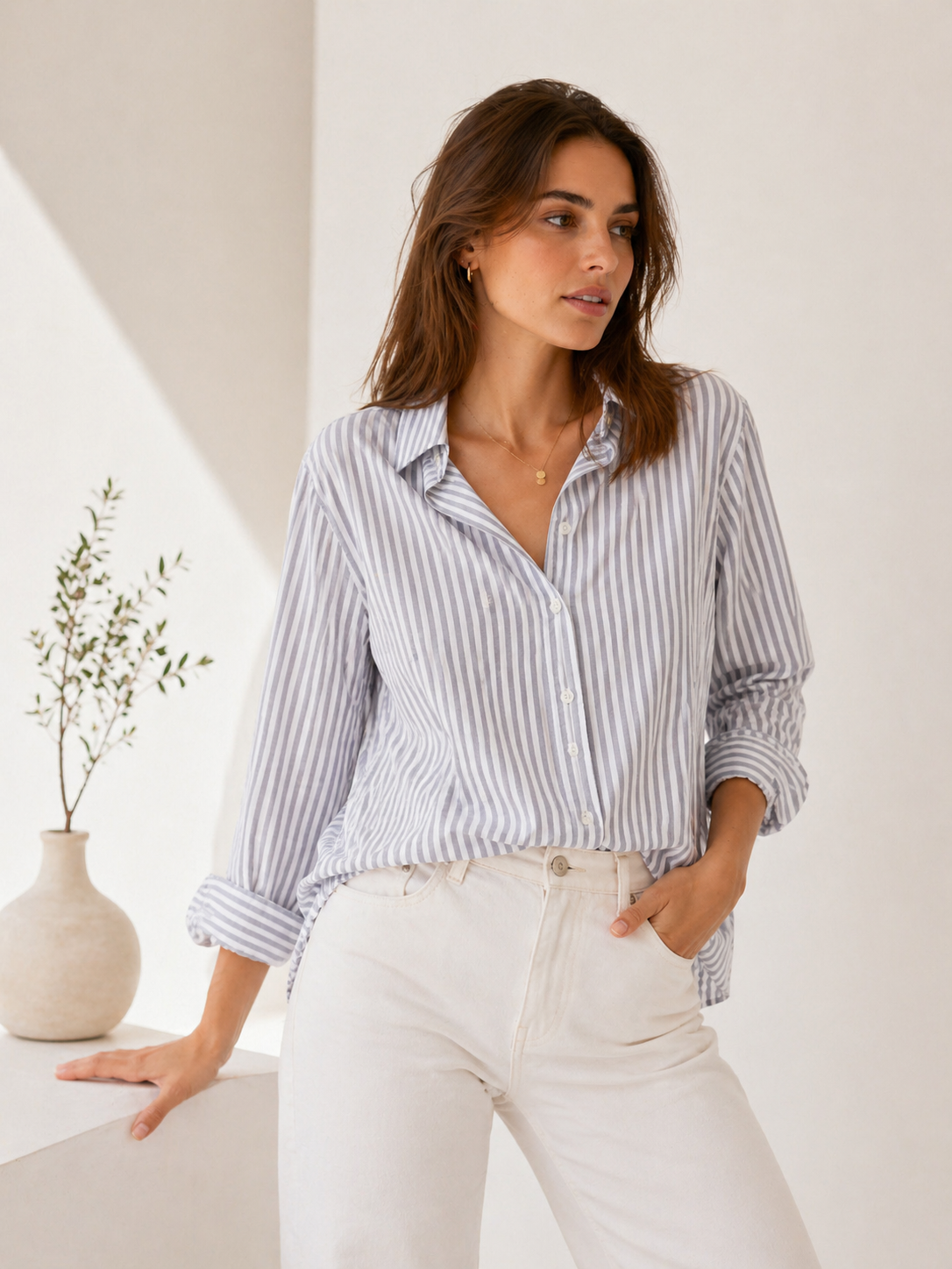 WOMAN SHIRT GREY FIL NOIR / DESIGNER CLOTHING GALLERY GREYTOWN NZ