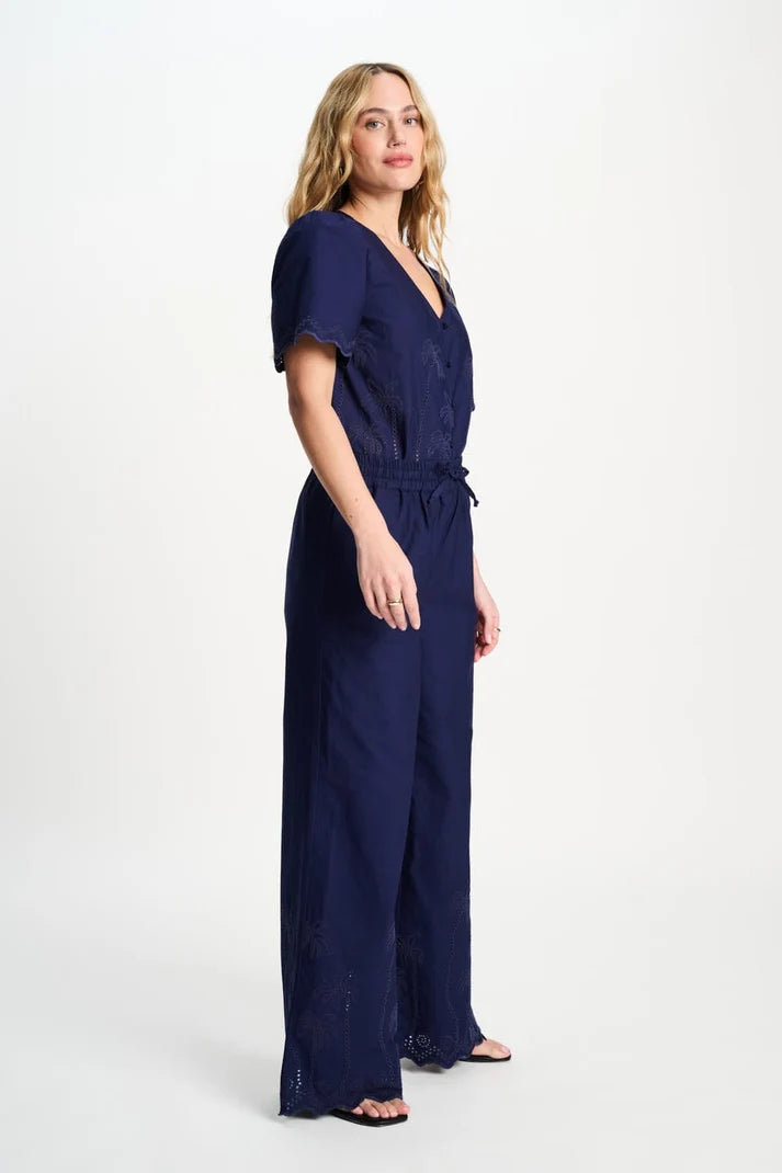 POM BLUE BRODERIE PANTS / DESIGNER CLOTHING GALLERY NZ