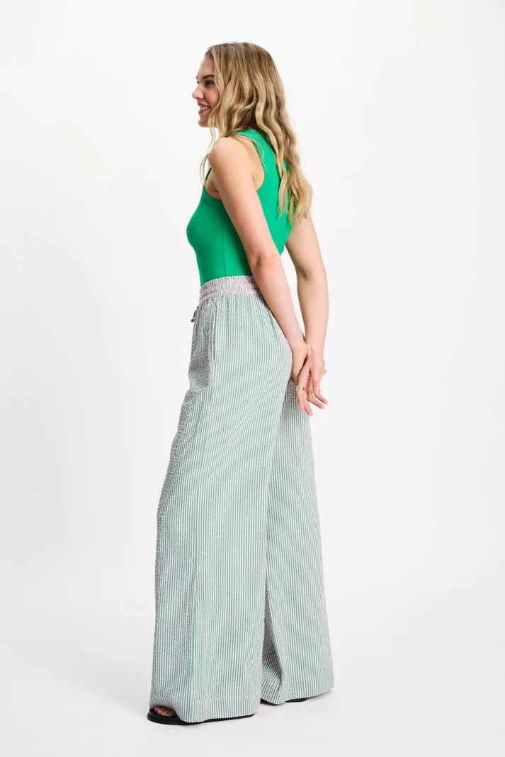 POM SEERSUCKER GREEN PINK / DESIGNER CLOTHING GALLERY NZ