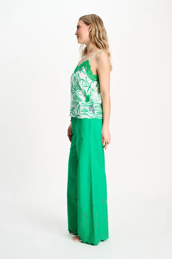 POM TOP CAMI GREEN / DESIGNER CLOTHING GALLERY NZ